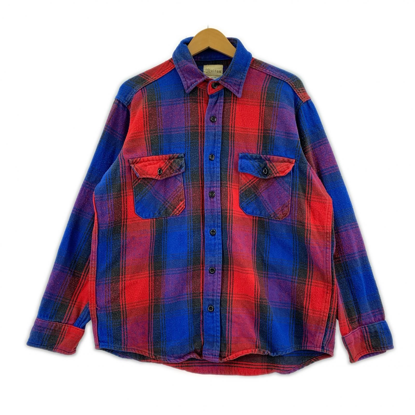 長袖シャツ MELTON チェックネルシャツ L