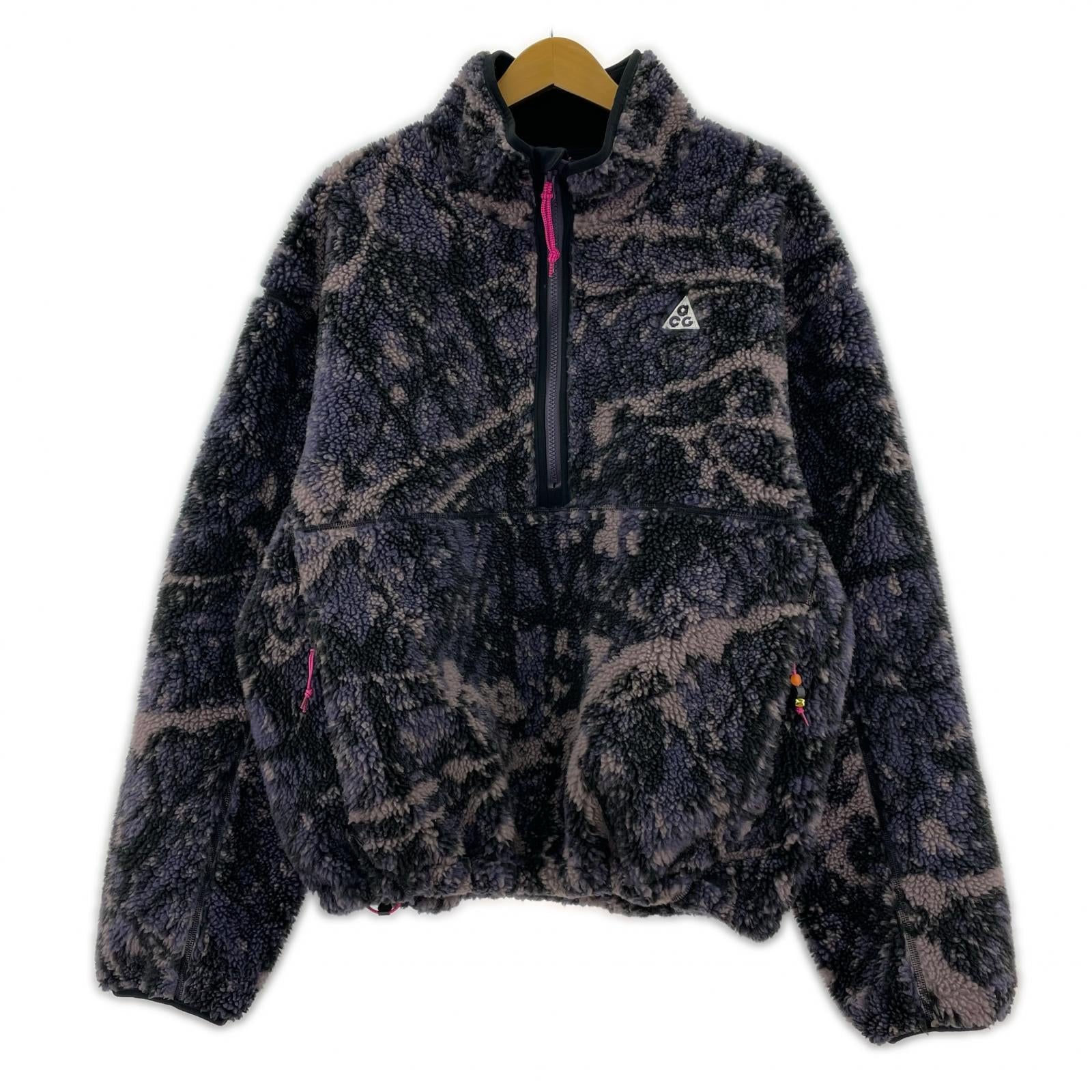 ジャケット ACG ハーフジップ ボアジャケット 総柄 紫 L L マルチカラー