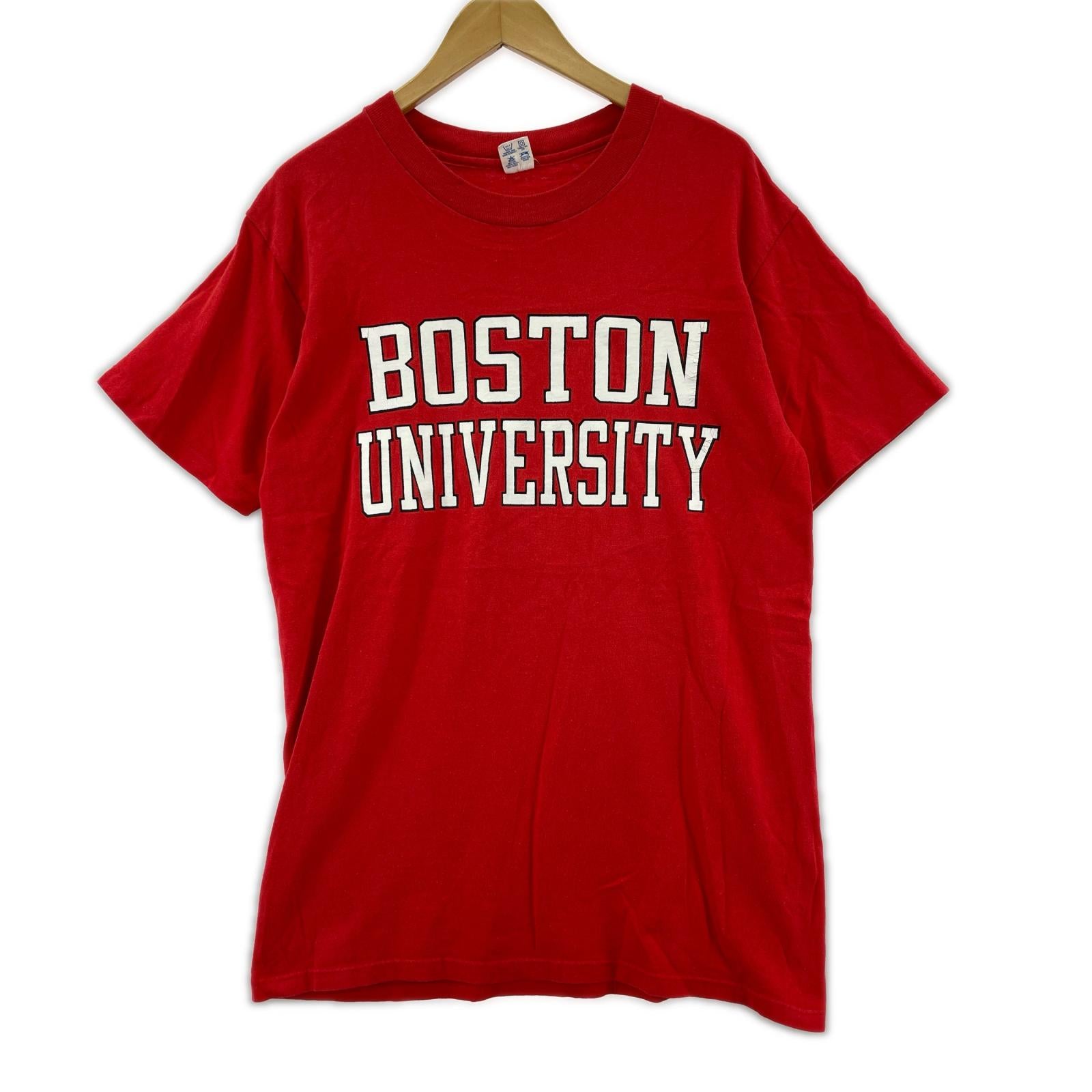 半袖Tシャツ USA製 BOSTON UNIVERSITY 赤(L) L レッド