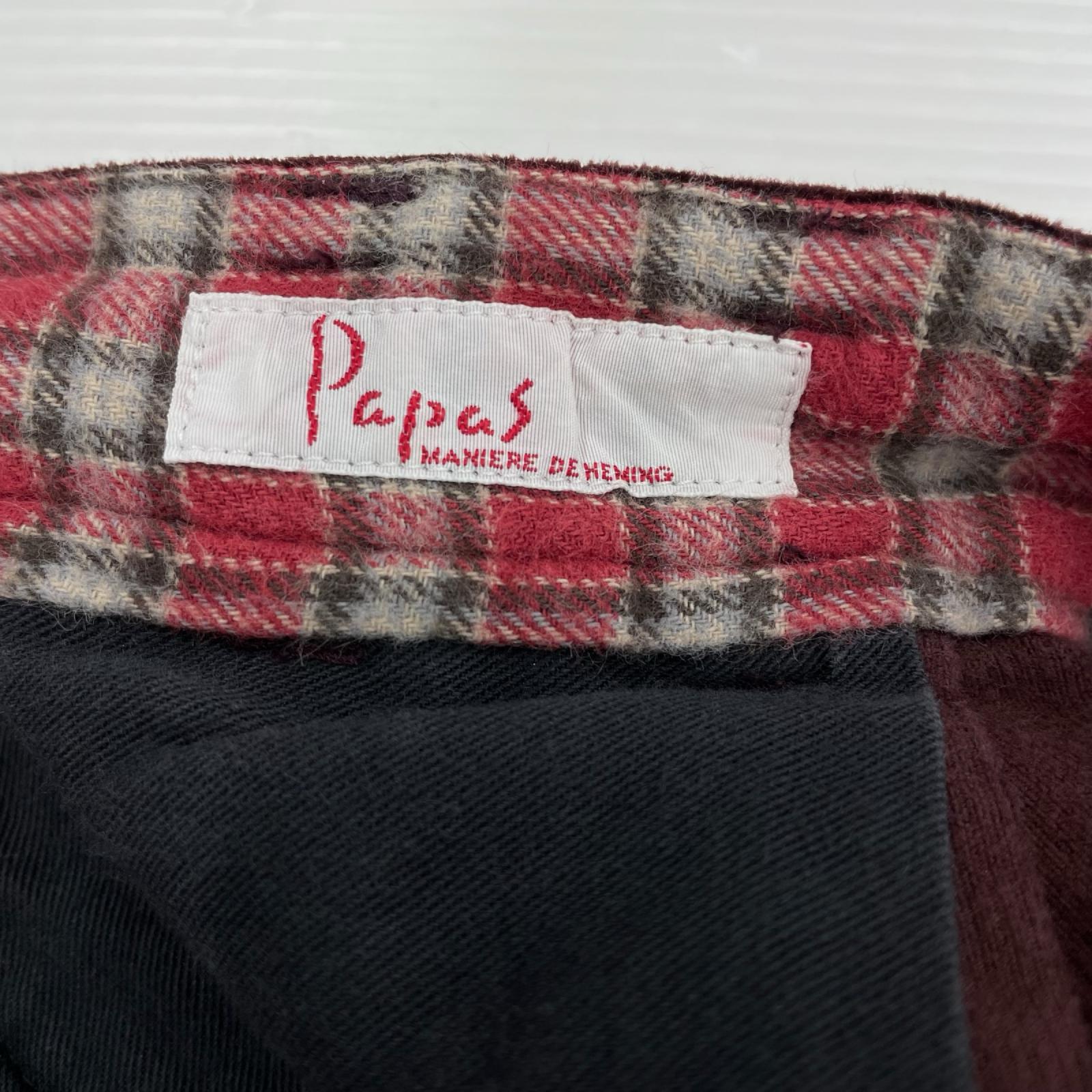 パンツ PAPAS コーデュロイパンツ 赤 レッド