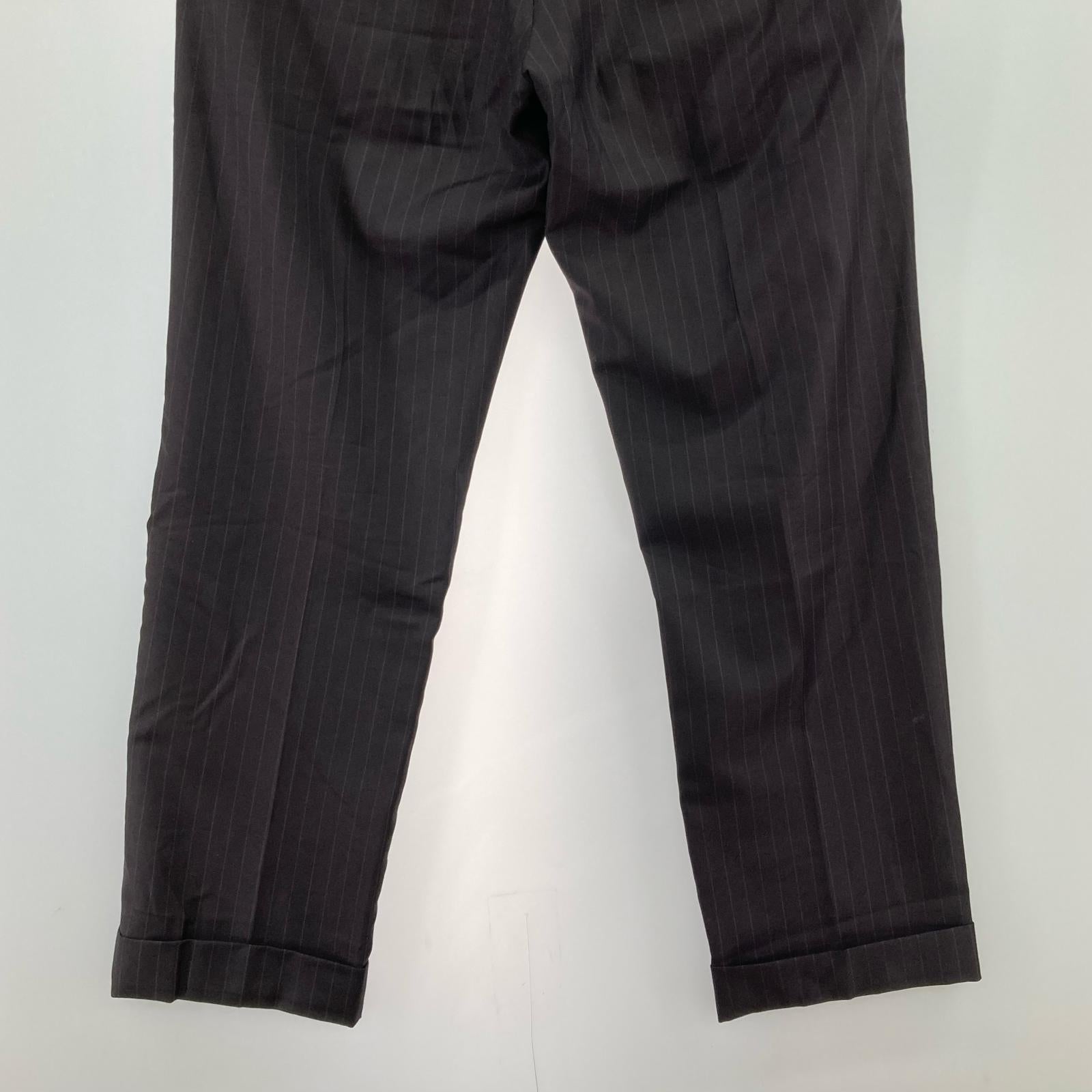 パンツ WACKO MARIA×Ermenegildo Zegna STRIPED PLEATED TROUSERS ストライプスラックス S S ブラック