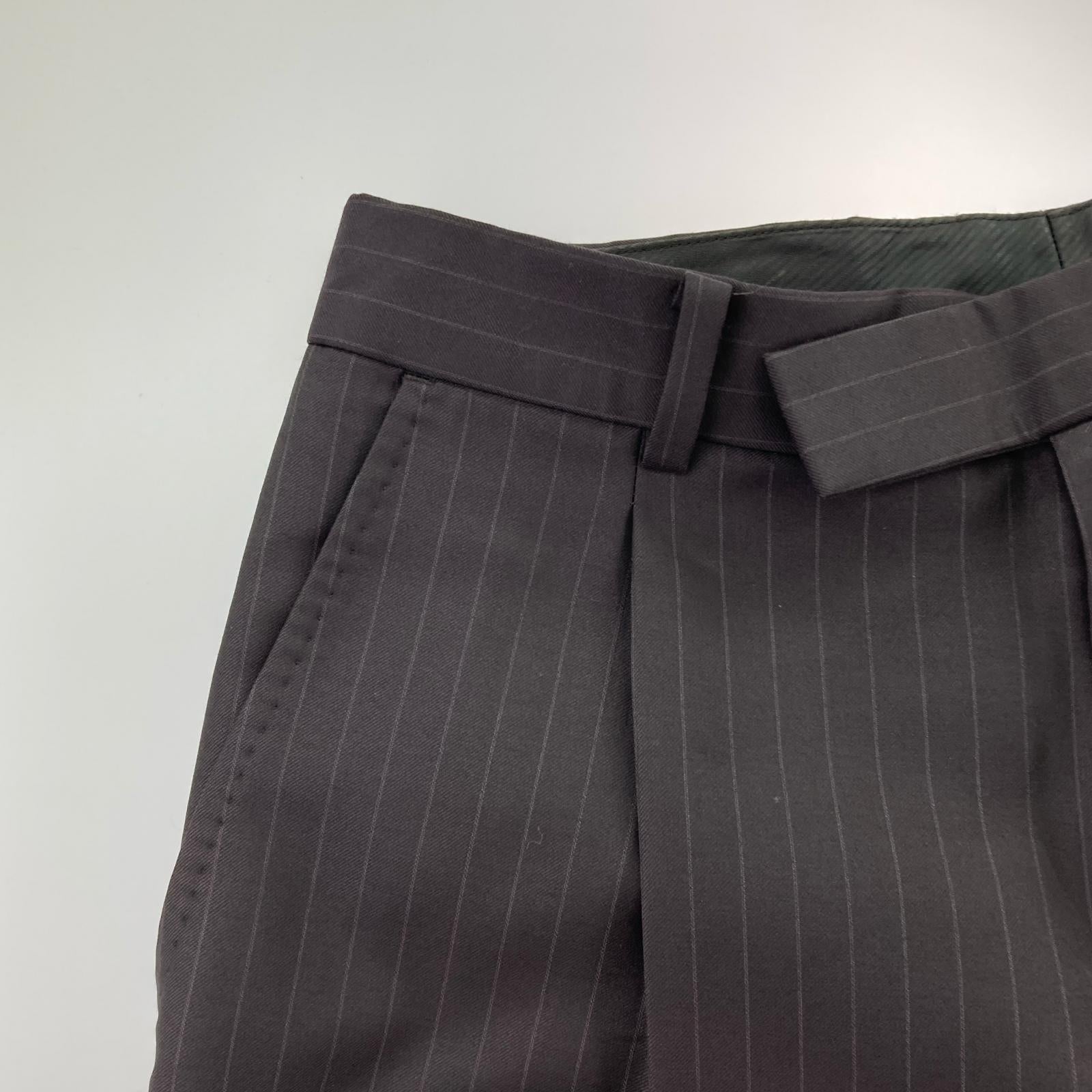 パンツ WACKO MARIA×Ermenegildo Zegna STRIPED PLEATED TROUSERS ストライプスラックス S S ブラック