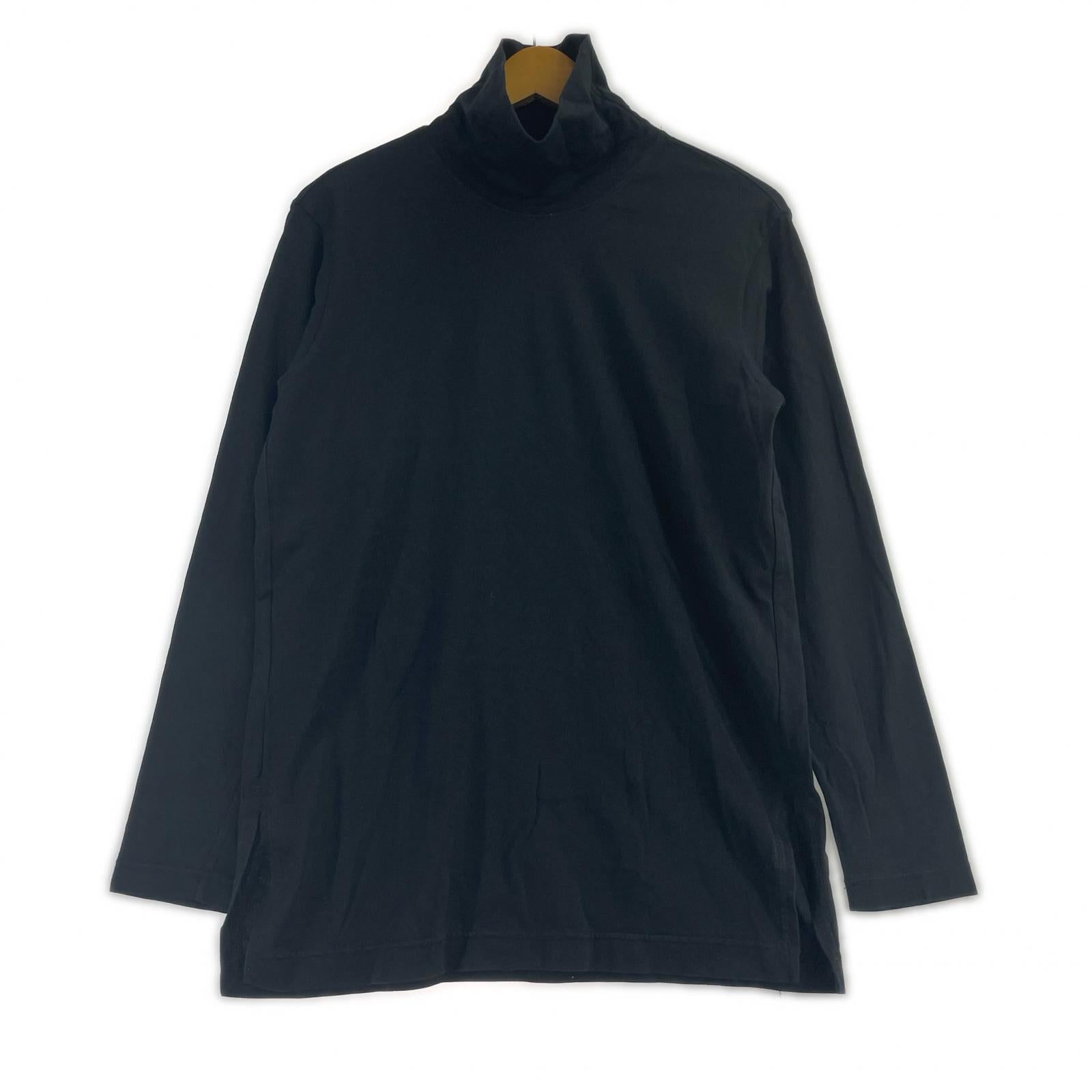 長袖Tシャツ ISSEY MIYAKE PERMANENTE サイドスリット タートルネックカットソー M ブラック M ブラック