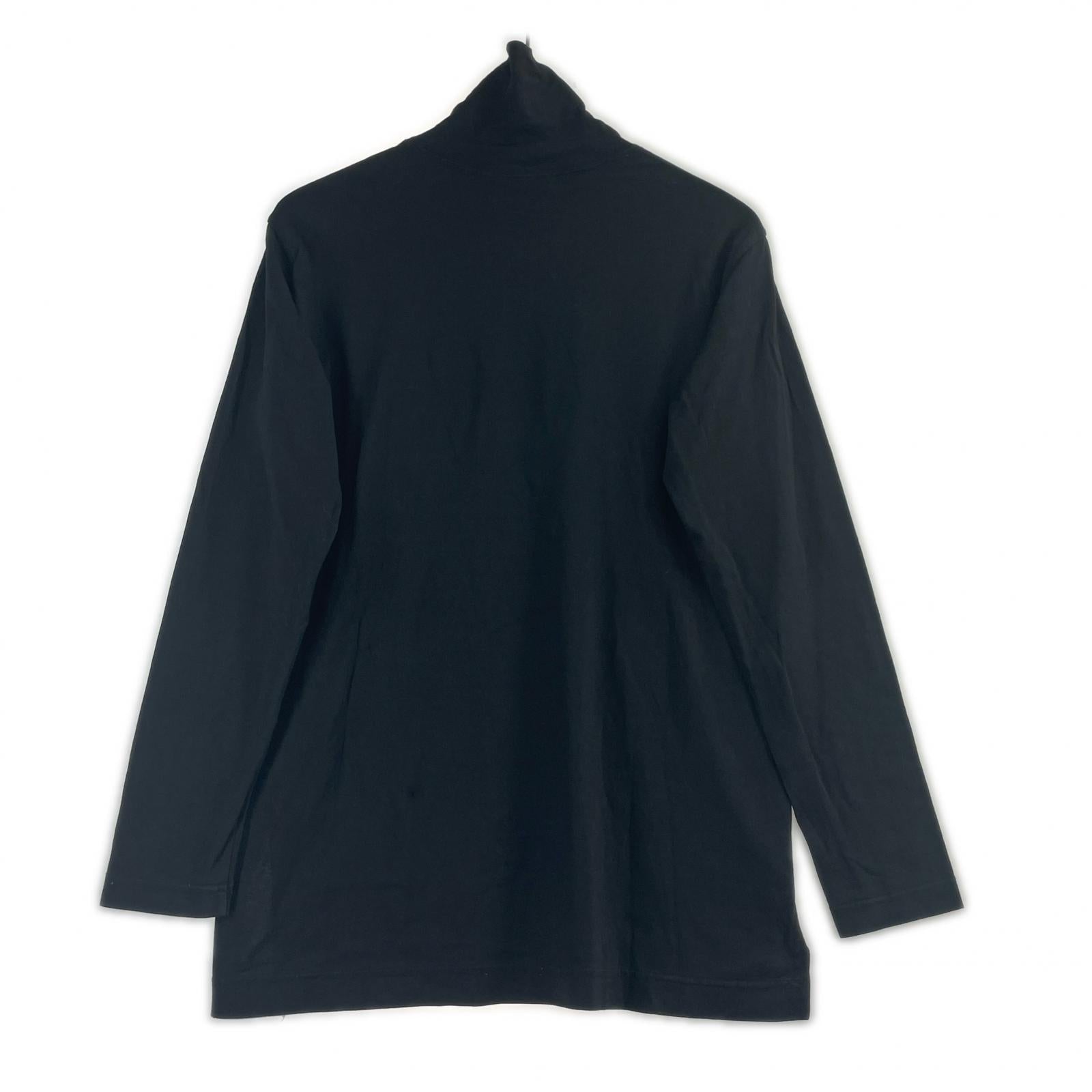 長袖Tシャツ ISSEY MIYAKE PERMANENTE サイドスリット タートルネックカットソー M ブラック M ブラック