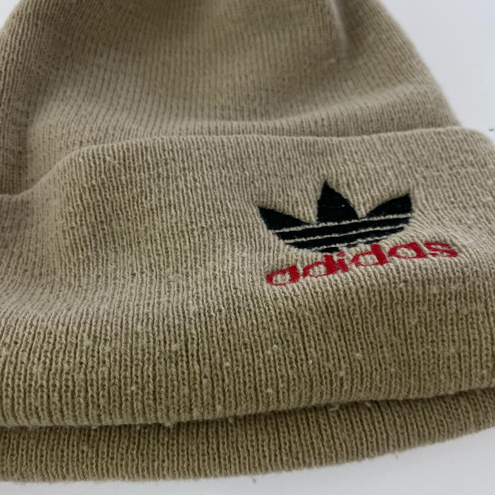 ニットキャップ 90s ベージュ ロゴ ベージュ