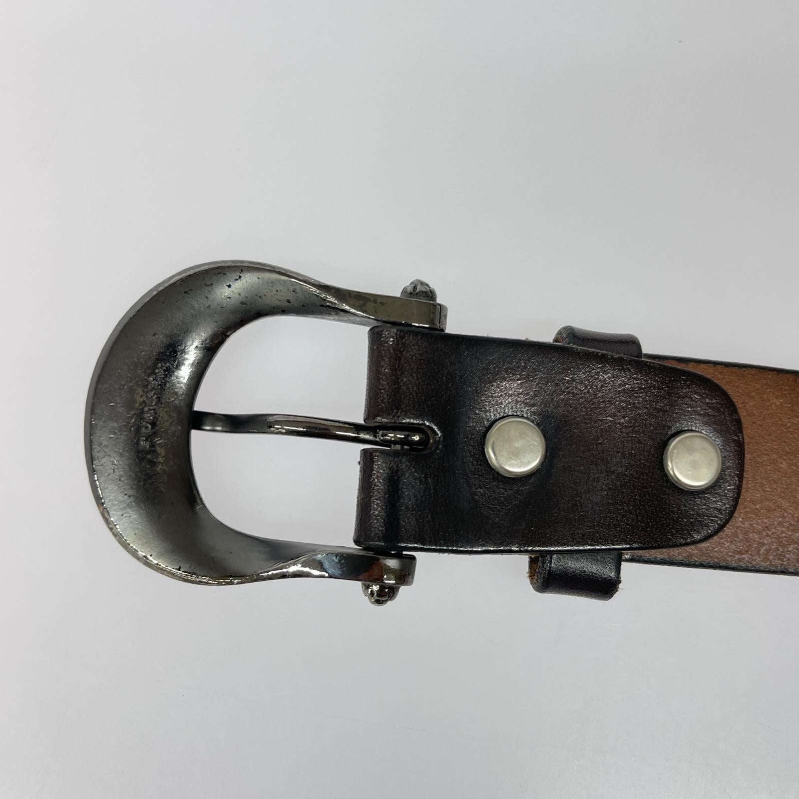 その他アクセサリー FUNNY レザーベルト 黒 ウエスタンバックル ブラック