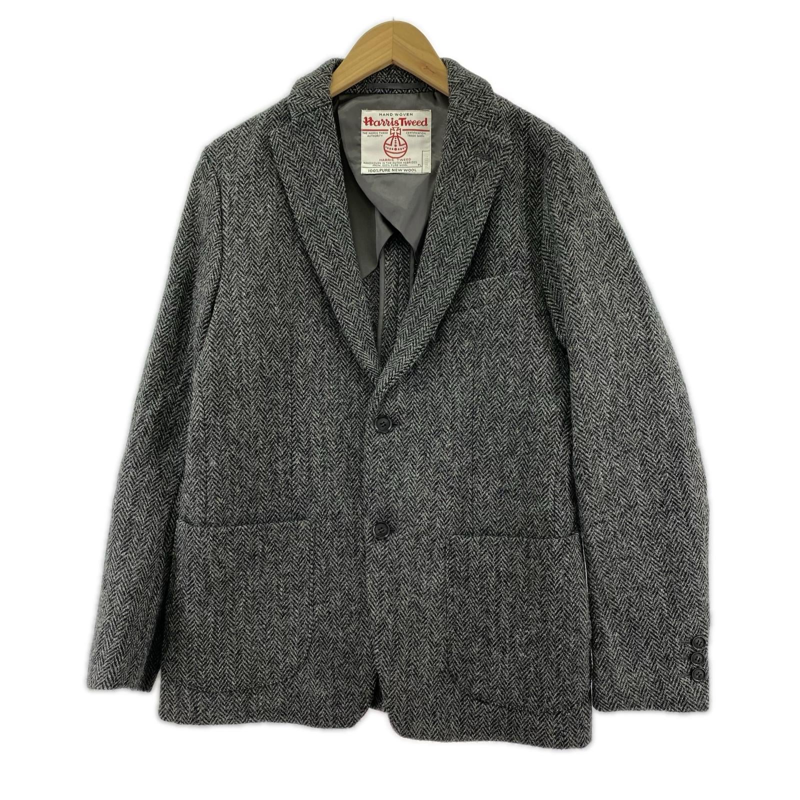 テーラードジャケット HarrisTweed社生地 グレー (M) M グレー