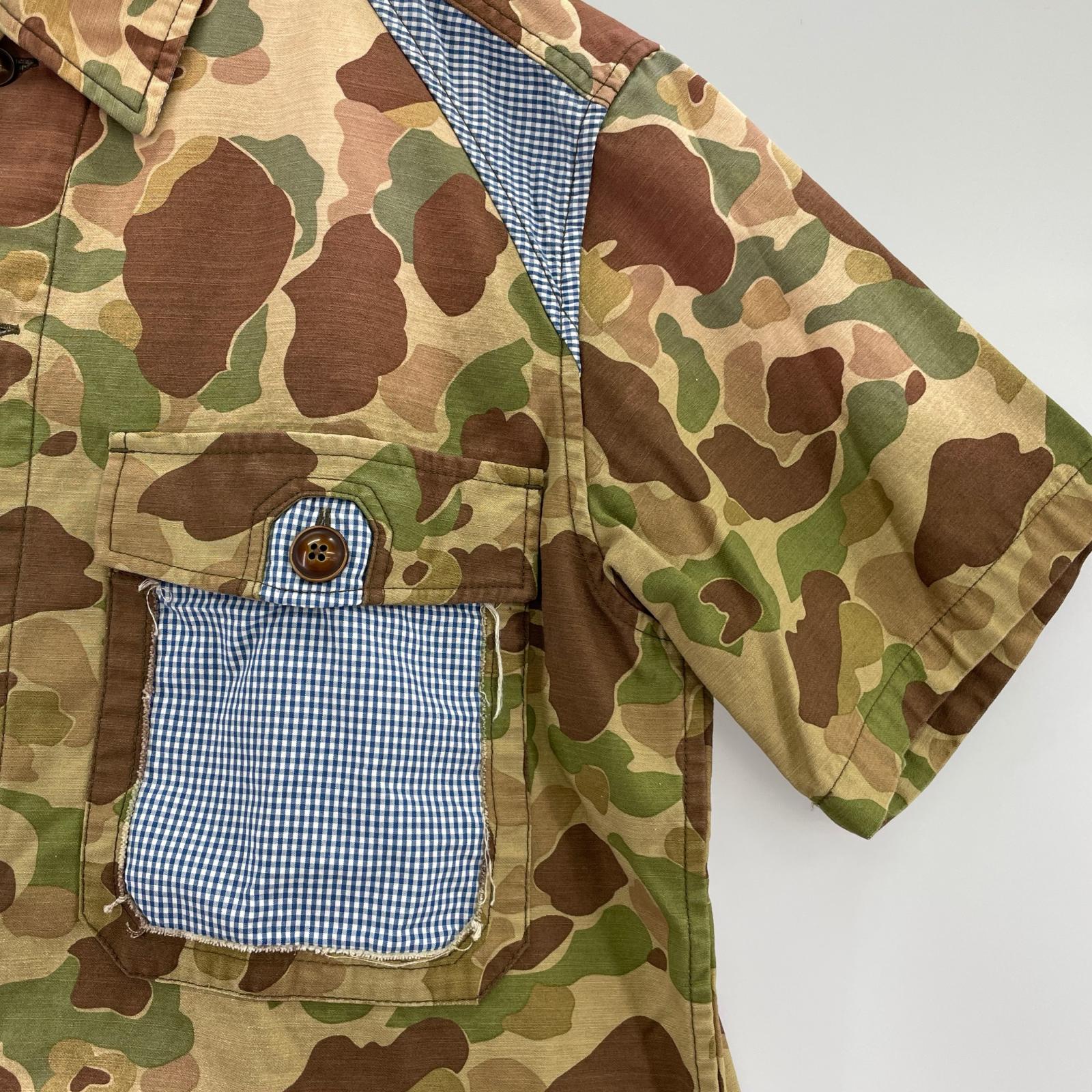 半袖シャツ KHOKI 26SS PATCWORKED CAMO SHIRT 2 カモフラ×ギンガムチェック