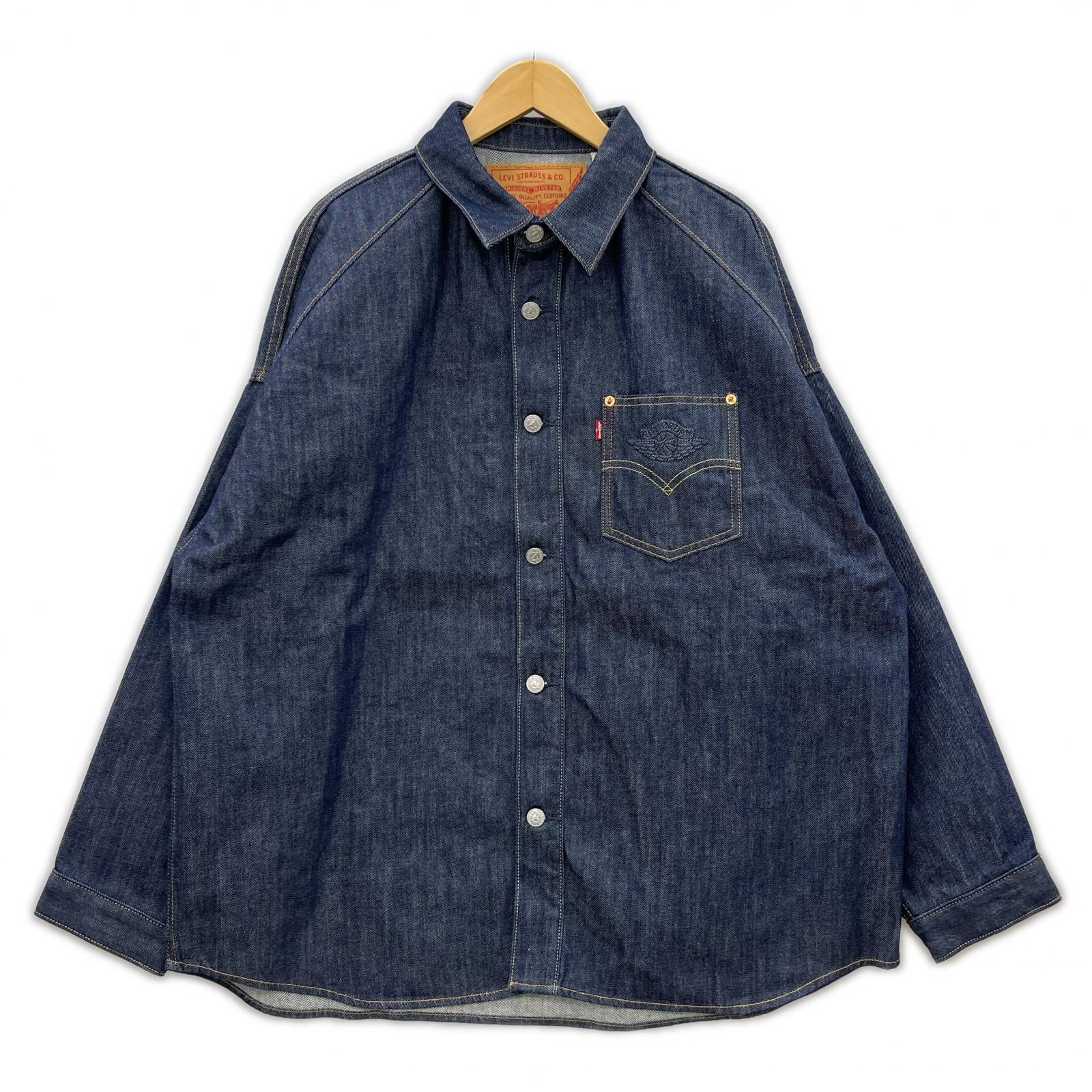 長袖シャツ JordanOvershirt Jacket/サイズL L ネイビー