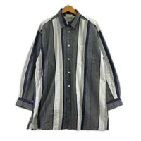 長袖シャツ ISSEY MIYAKE HAI SPORTING GEAR ストライプシャツ M 紺 M グレー