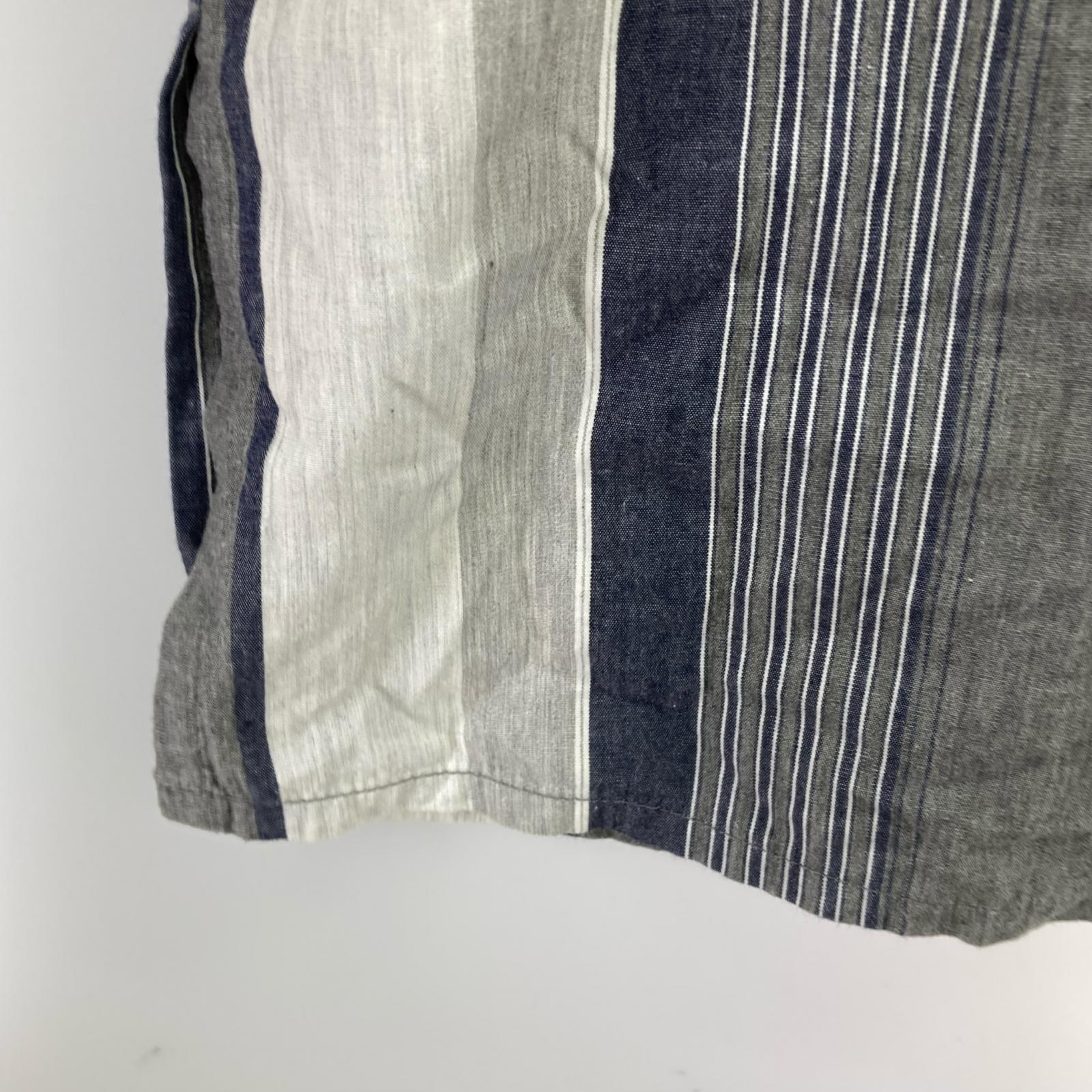 長袖シャツ ISSEY MIYAKE HAI SPORTING GEAR ストライプシャツ M 紺 M グレー