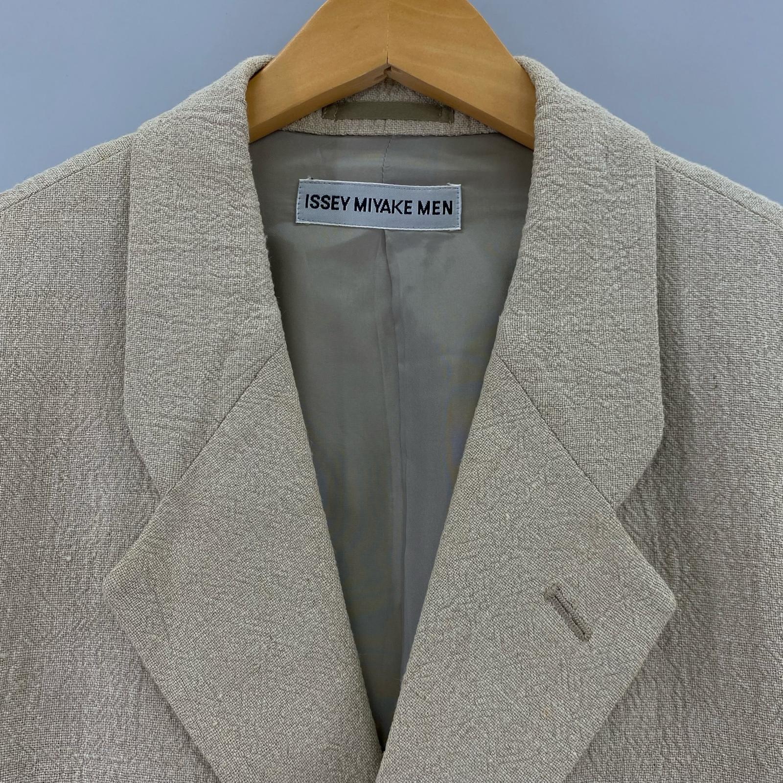 ジャケット ISSEY MIYAKE オールド ヘビーリネンジャケット L ベージュ L ベージュ