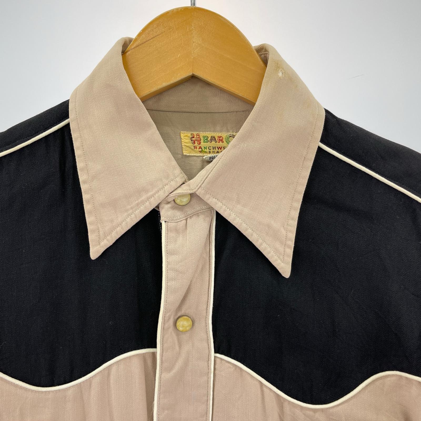 長袖シャツ 50s H BAR C レインボータグ ウエスタンシャツ ピンク