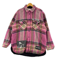 ジャケット 20SS バックプリント ウール チェック シャツジャケット ピンク L L