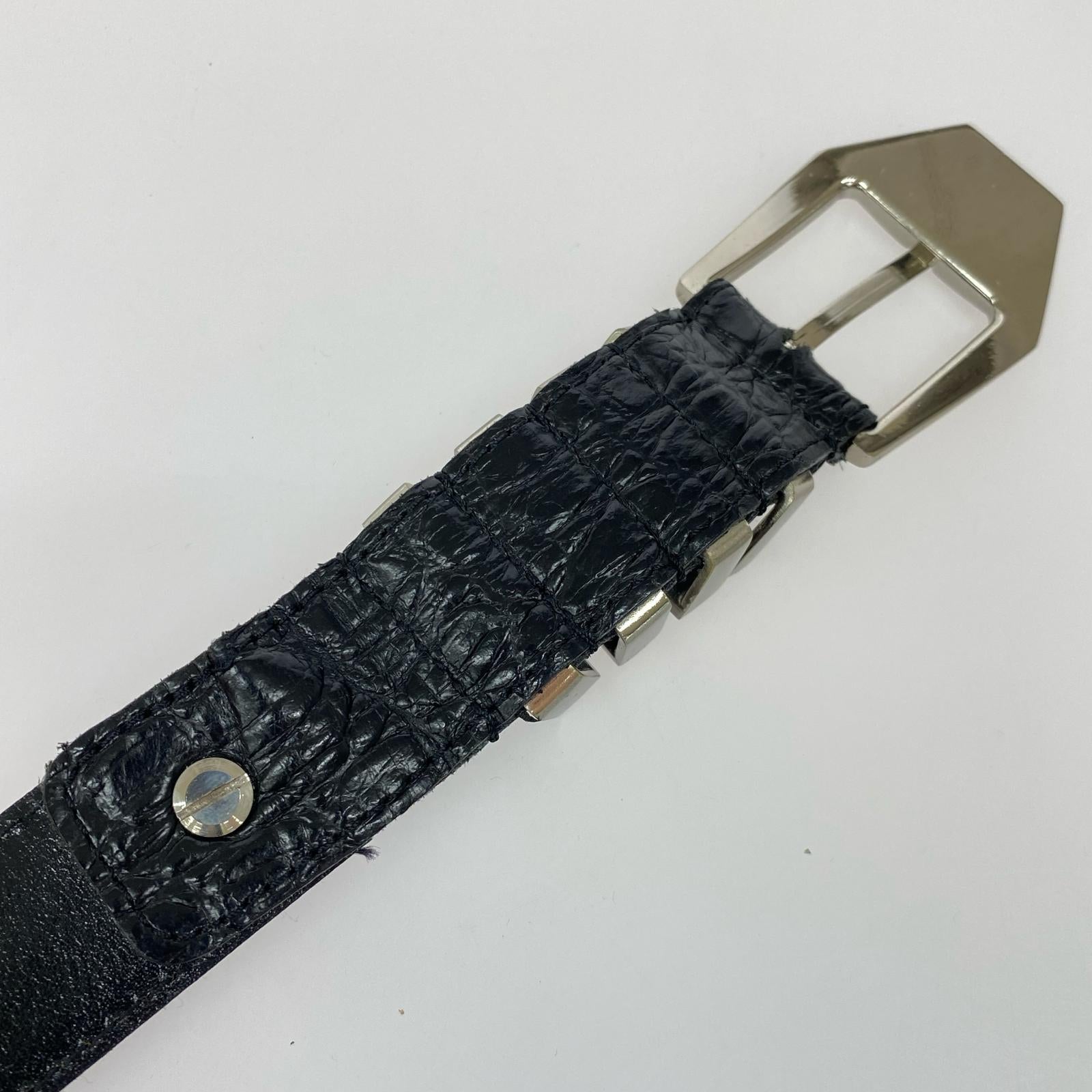 その他アクセサリー MedusaHead Buckle Belt クロコ型押し レザー ブラック ブラック