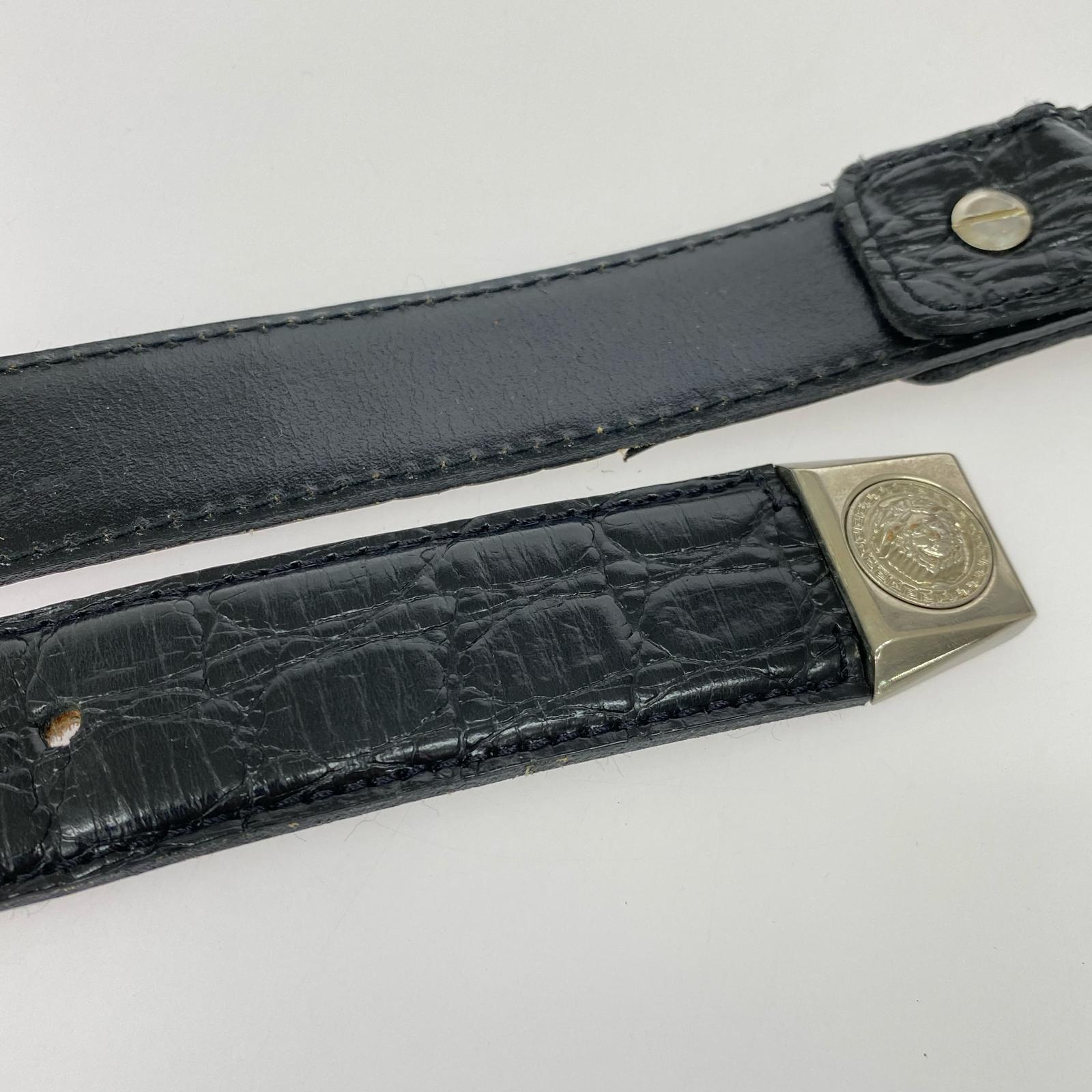 その他アクセサリー MedusaHead Buckle Belt クロコ型押し レザー ブラック ブラック