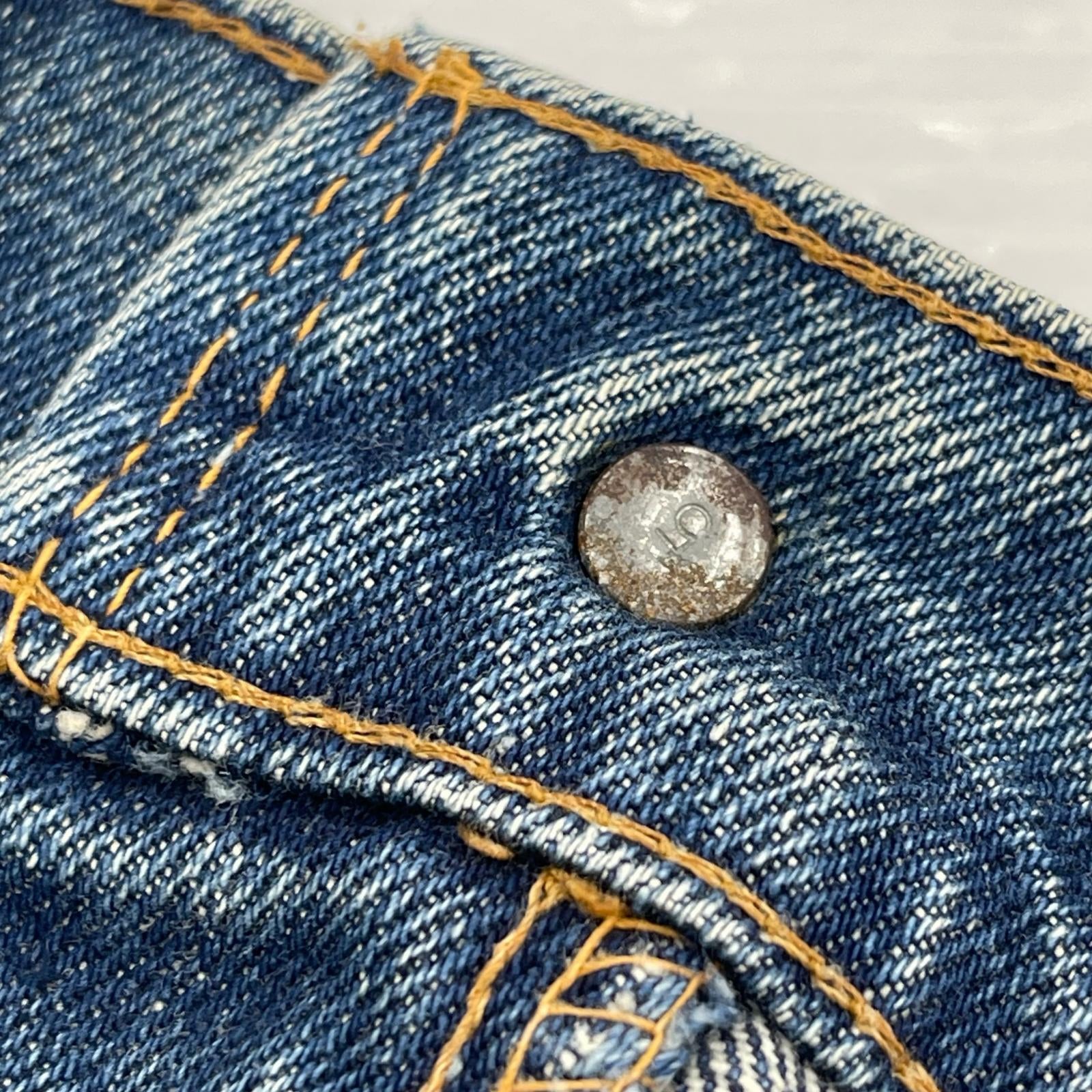 デニムパンツ 70s 505 66前期 襤褸 刻印5 42TALON ネイビー