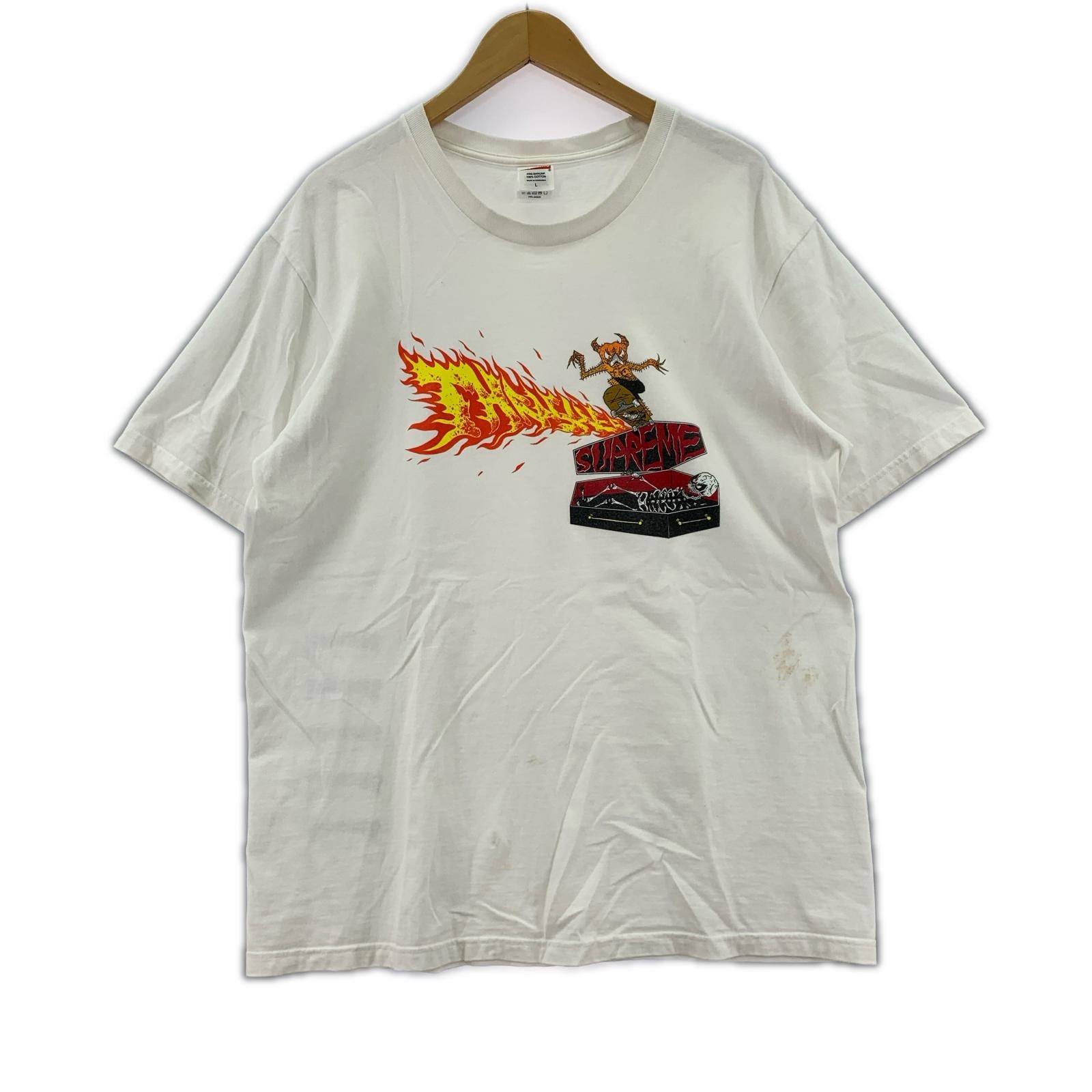 半袖Tシャツ ×Thrasher/Back Tail Tee/L/ホワイト L ホワイト