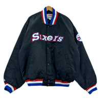 ブルゾン NBA majestic SIXERS ナイロンスタジャン (XL) ブラック