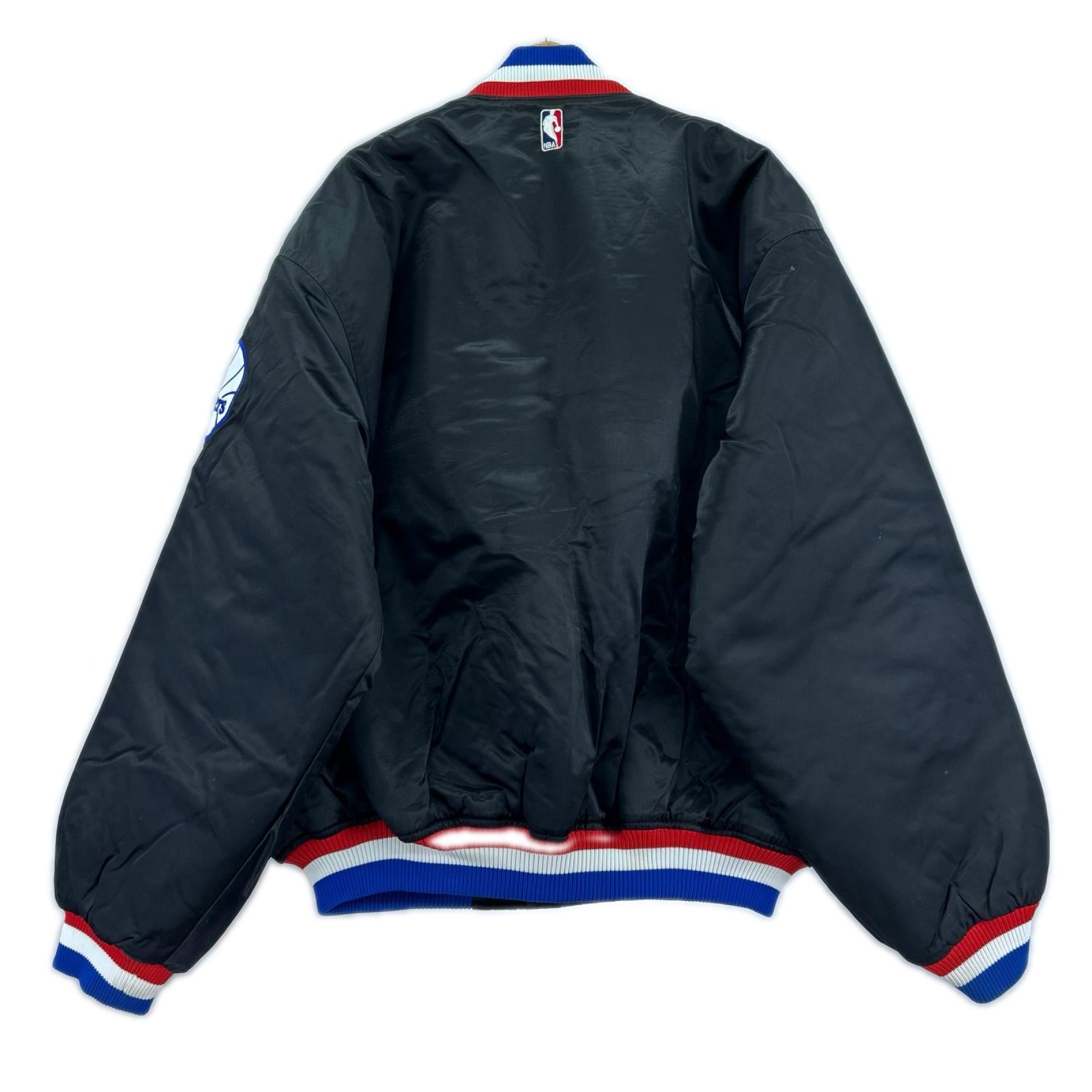 ブルゾン NBA majestic SIXERS ナイロンスタジャン (XL) ブラック