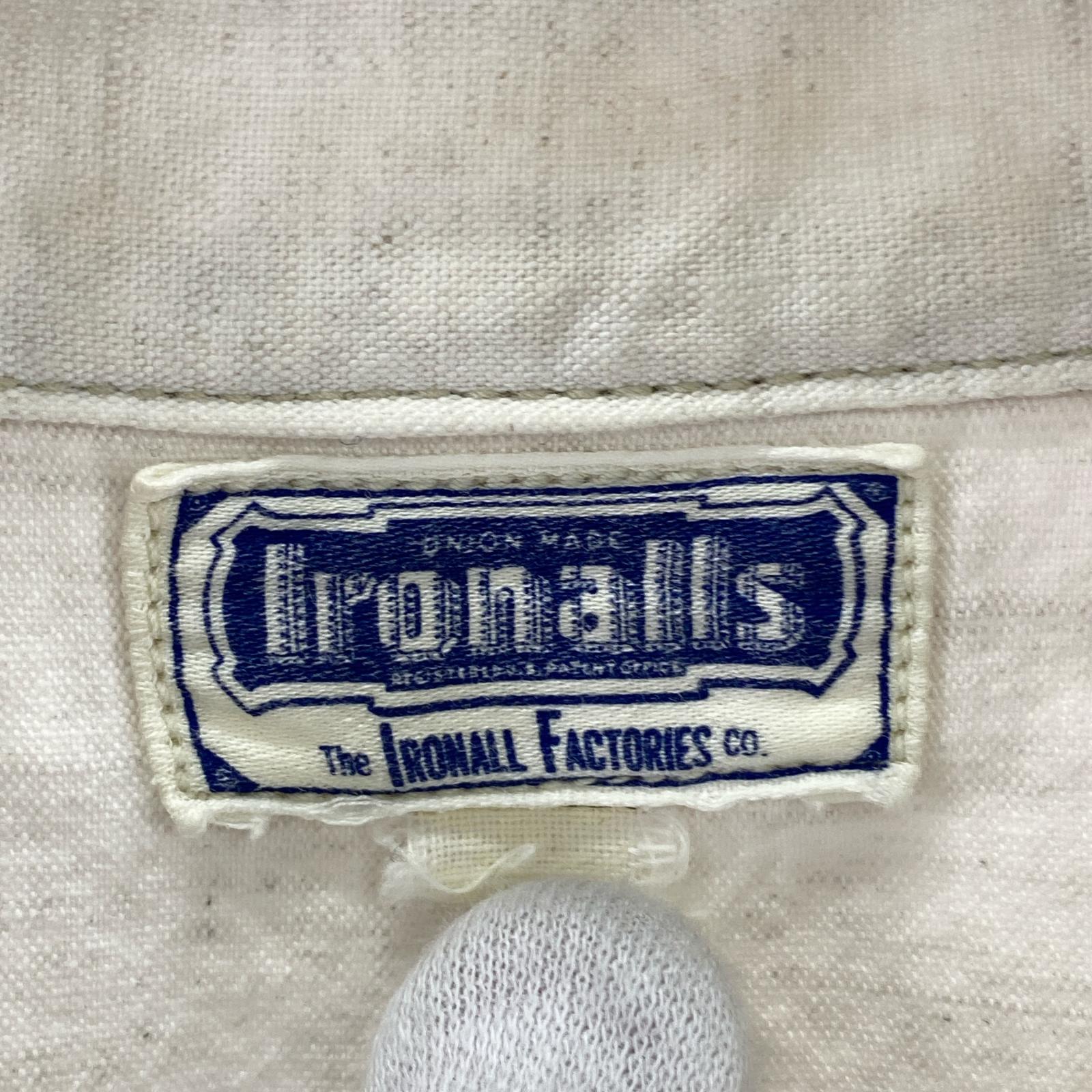 半袖シャツ IRONALLS ショートスリーブワークシャツ 白 ホワイト