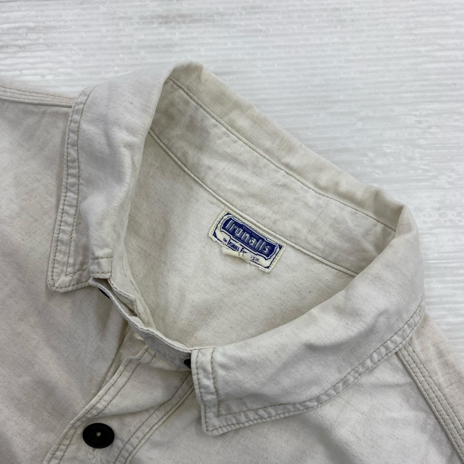 半袖シャツ IRONALLS ショートスリーブワークシャツ 白 ホワイト