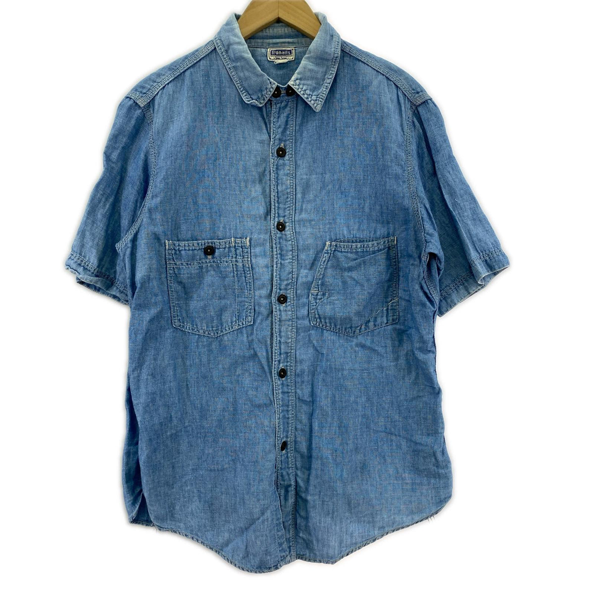半袖シャツ IRONALLS ショートスリーブワークシャツ 青 ブルー