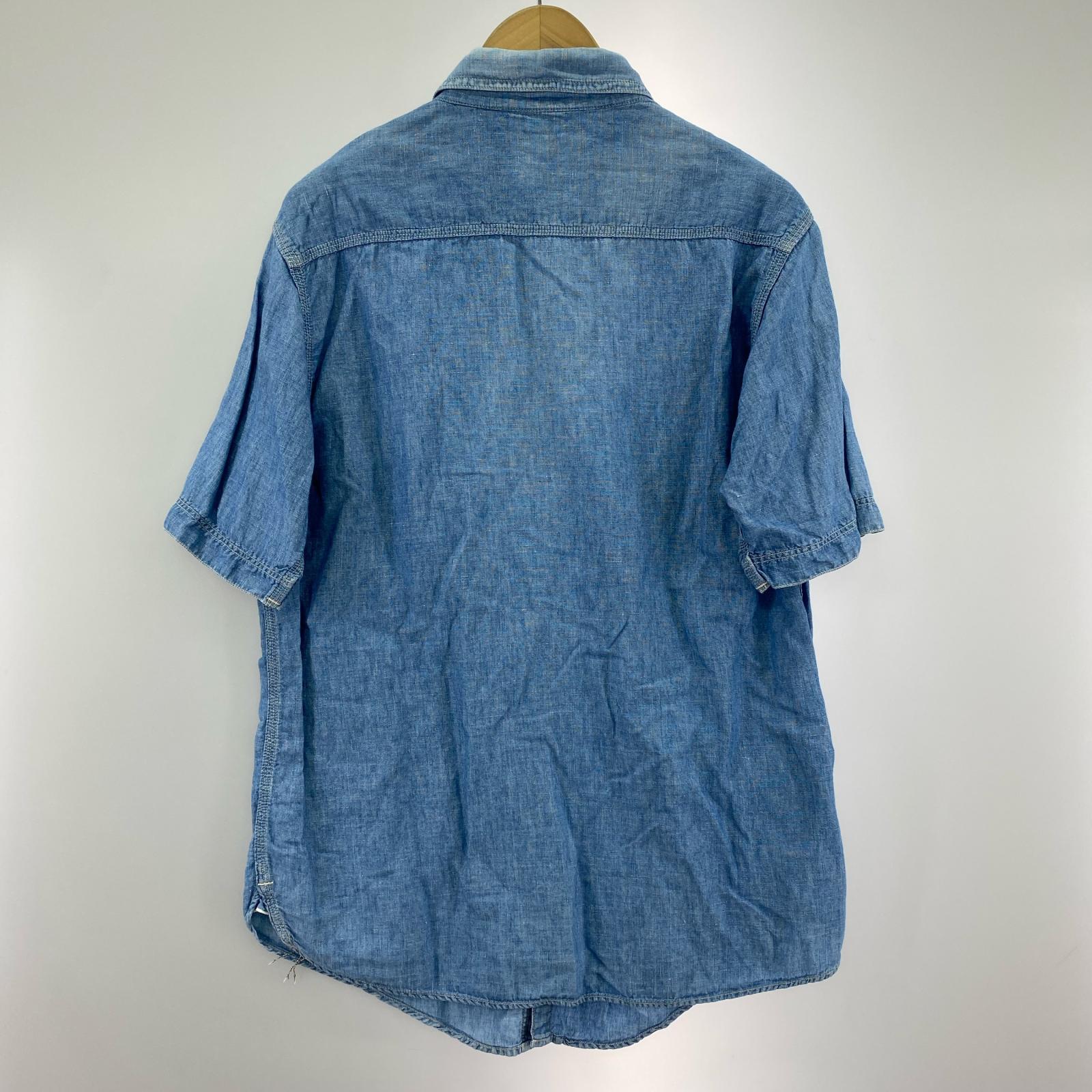 半袖シャツ IRONALLS ショートスリーブワークシャツ 青 ブルー