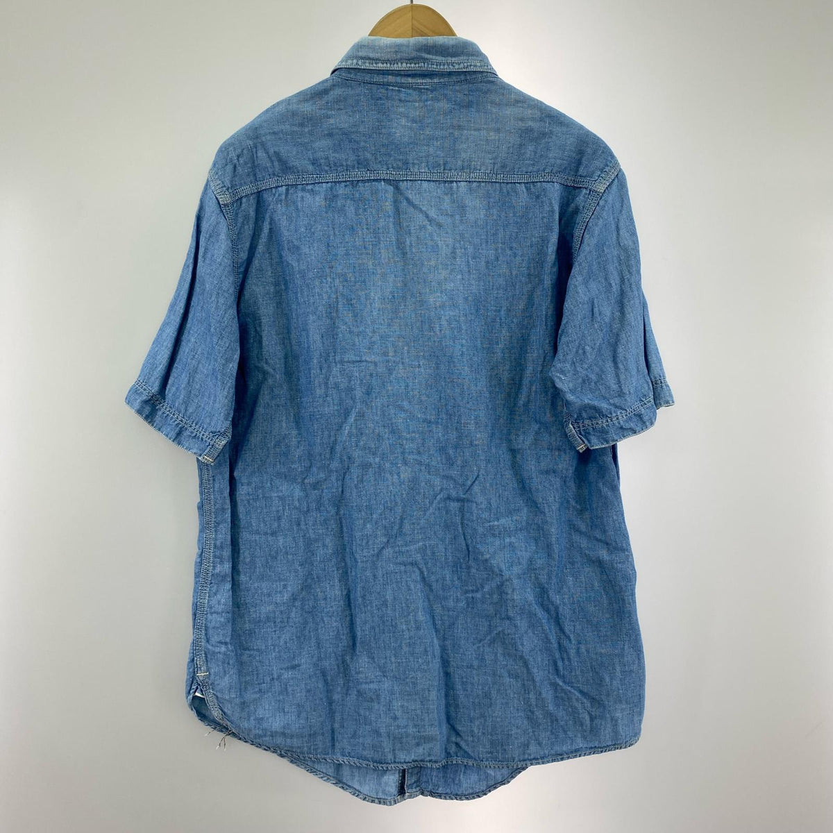 半袖シャツ IRONALLS ショートスリーブワークシャツ 青 ブルー