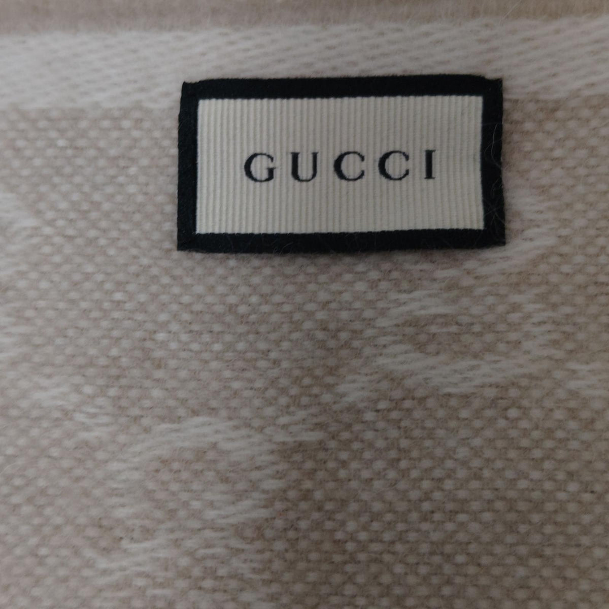 GUCCI マフラー 570603 3GB18 アルパカ混 ウールフリンジマフラー GG柄
