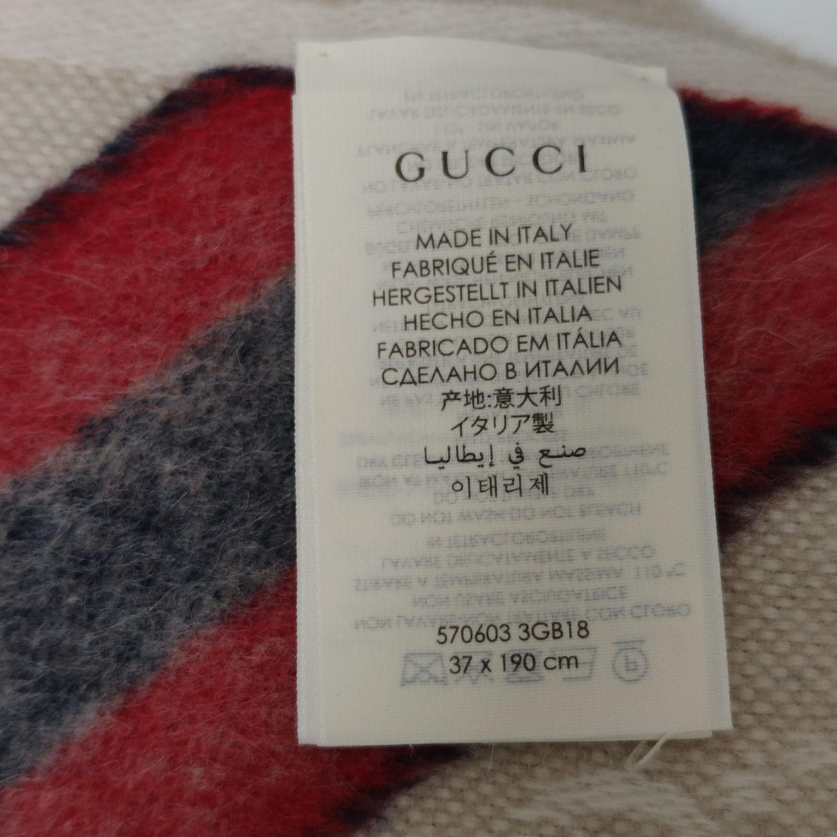 GUCCI マフラー 570603 3GB18 アルパカ混 ウールフリンジマフラー GG柄