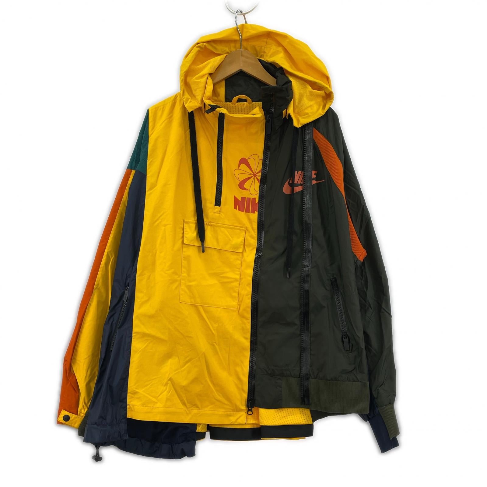 ジャケット NIKE×sacia 19AW Double-Zip Jacket カーキ×黄 (L) L