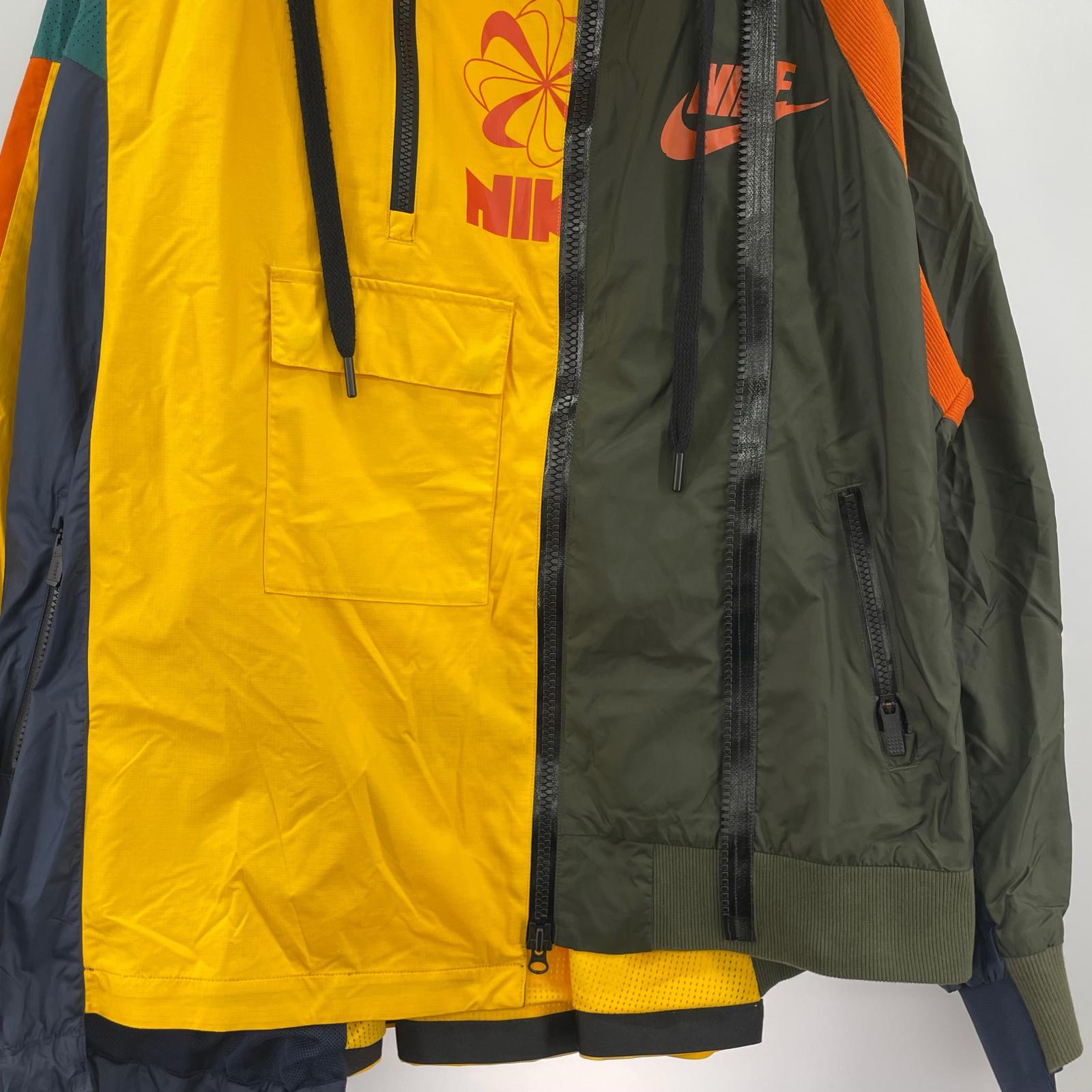 ジャケット NIKE×sacia 19AW Double-Zip Jacket カーキ×黄 (L) L