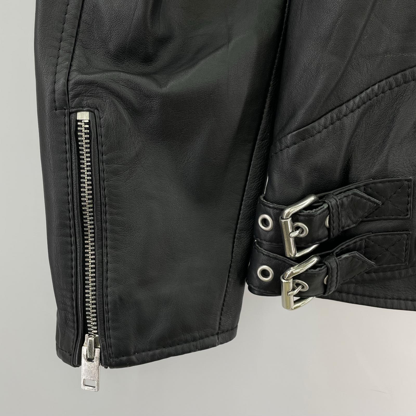 ライダースジャケット シングル ライダースジャケット シープスキン M ブラック