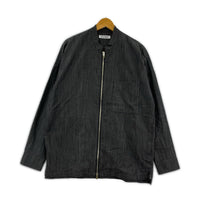 長袖シャツ 5.5oz DENIM ONEWASH BAND COLLAR SHIRT 1 ブラック