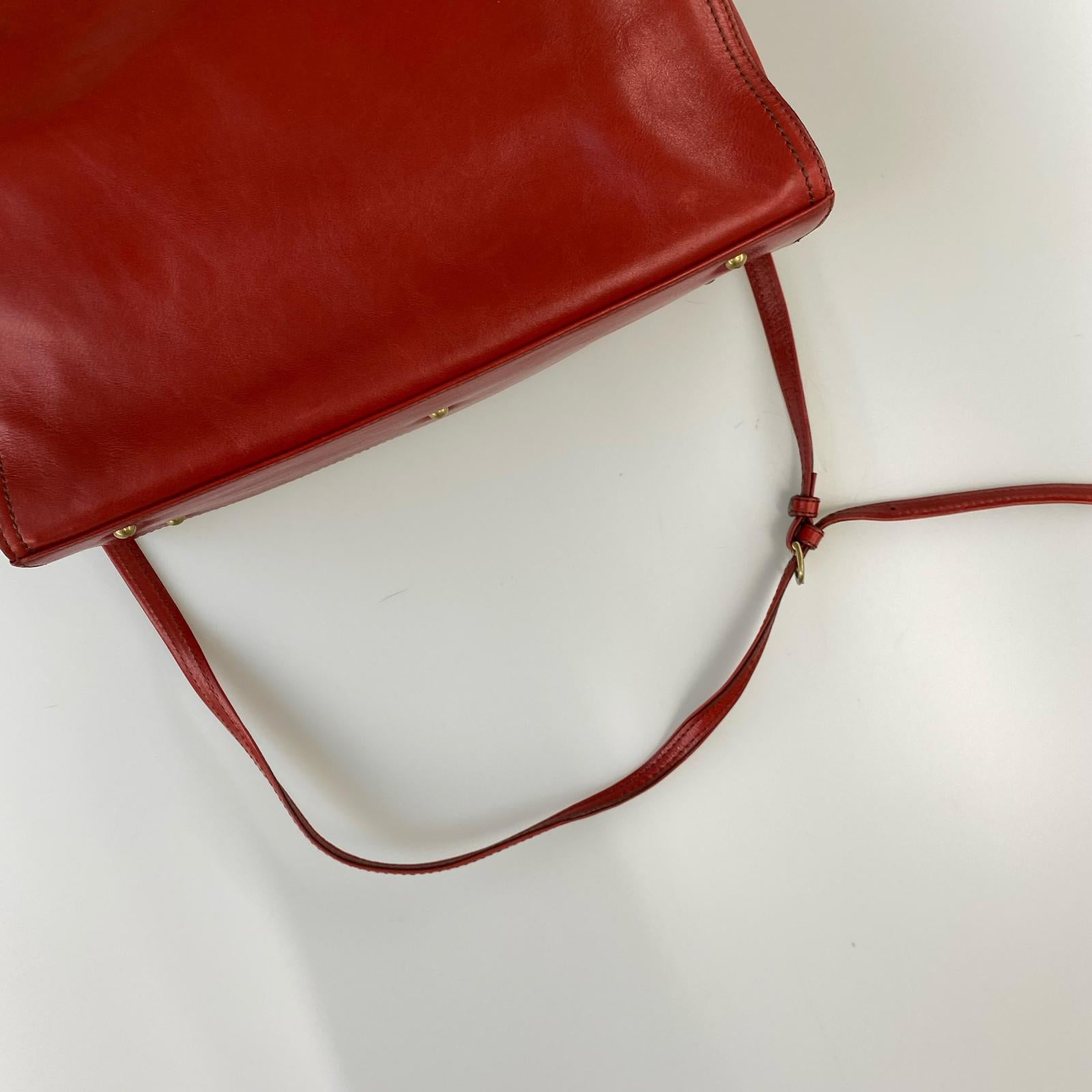 ハンドバッグ レザー ショルダーバッグ レッド