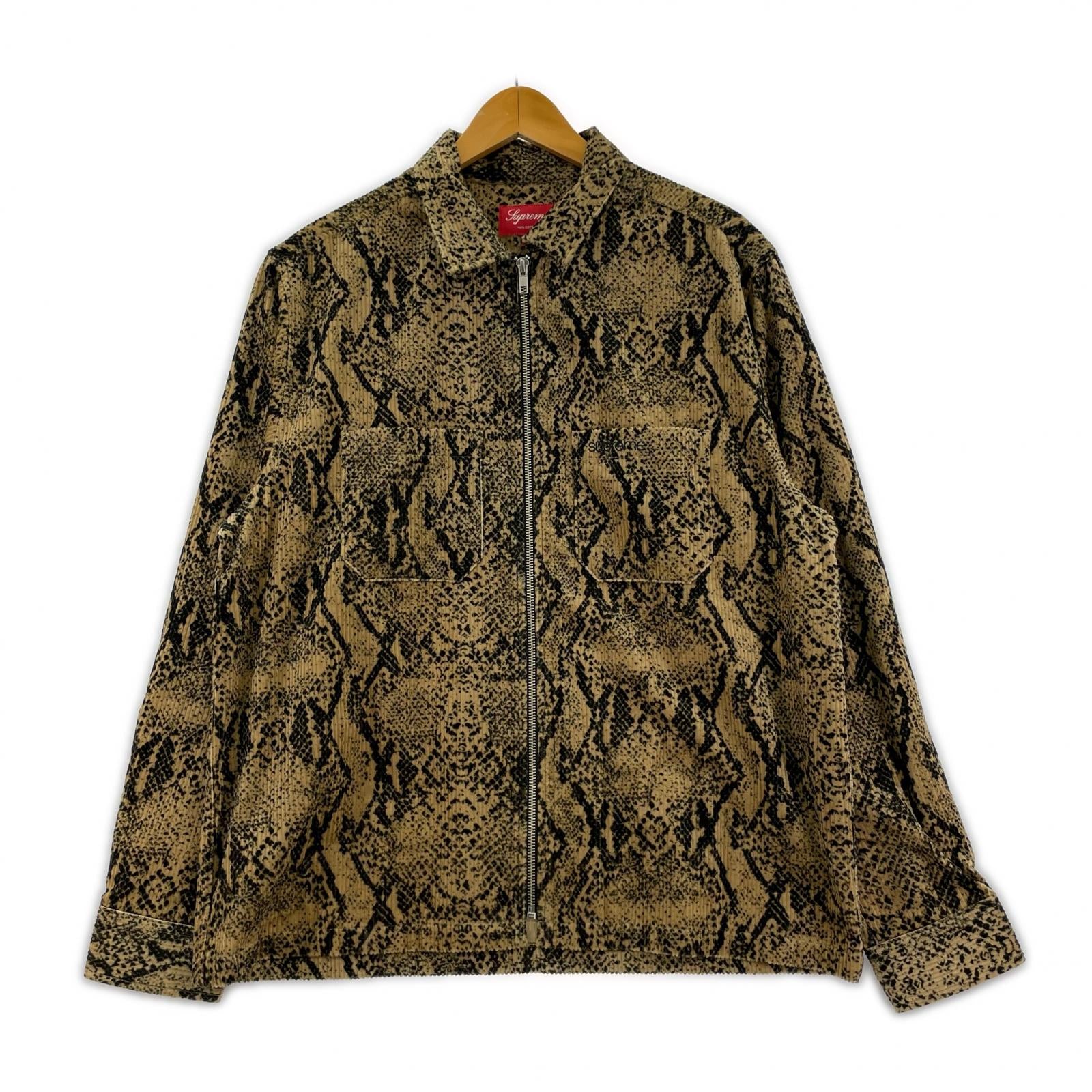ブルゾン 20AW Supreme snakeskin corduroy zip up shirt (M) M ブラウン