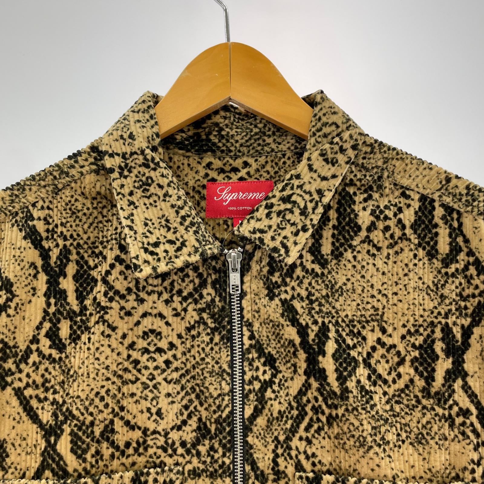 ブルゾン 20AW Supreme snakeskin corduroy zip up shirt (M) M ブラウン