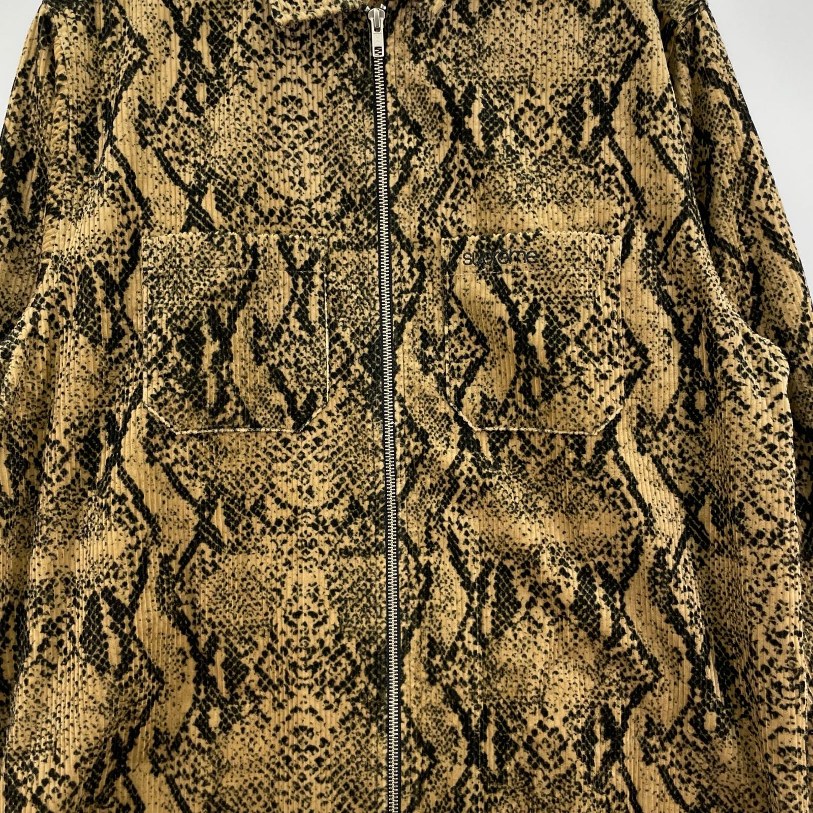 ブルゾン 20AW Supreme snakeskin corduroy zip up shirt (M) M ブラウン