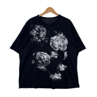 半袖Tシャツ 花柄プリント 46 ブラック