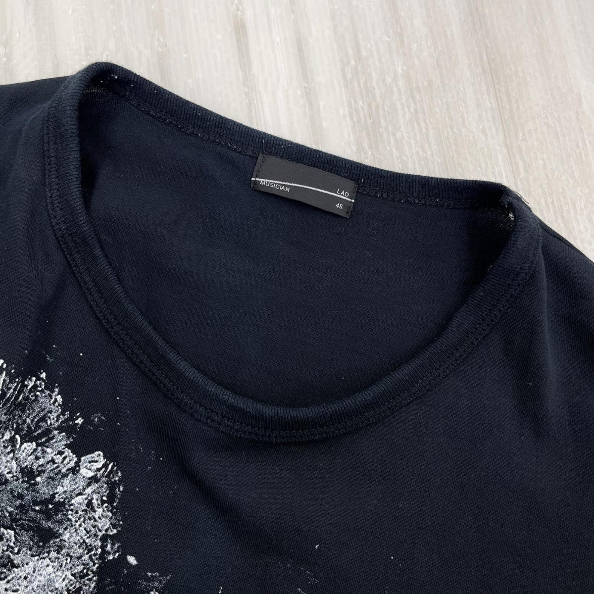 半袖Tシャツ 花柄プリント 46 ブラック