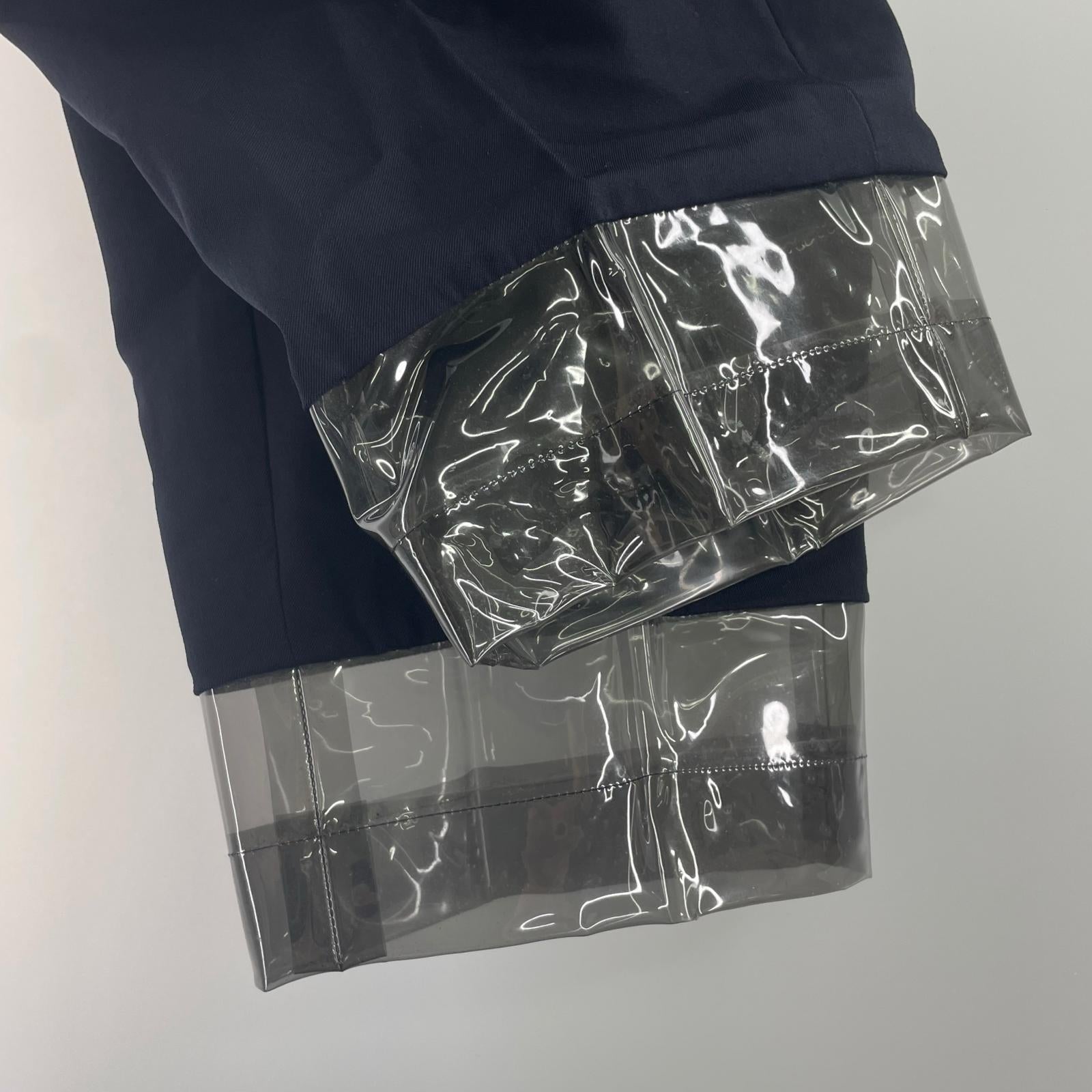 パンツ COMME des GARCONS HOMME 90s 裾PVC ウールスラックス M ネイビー M ネイビー