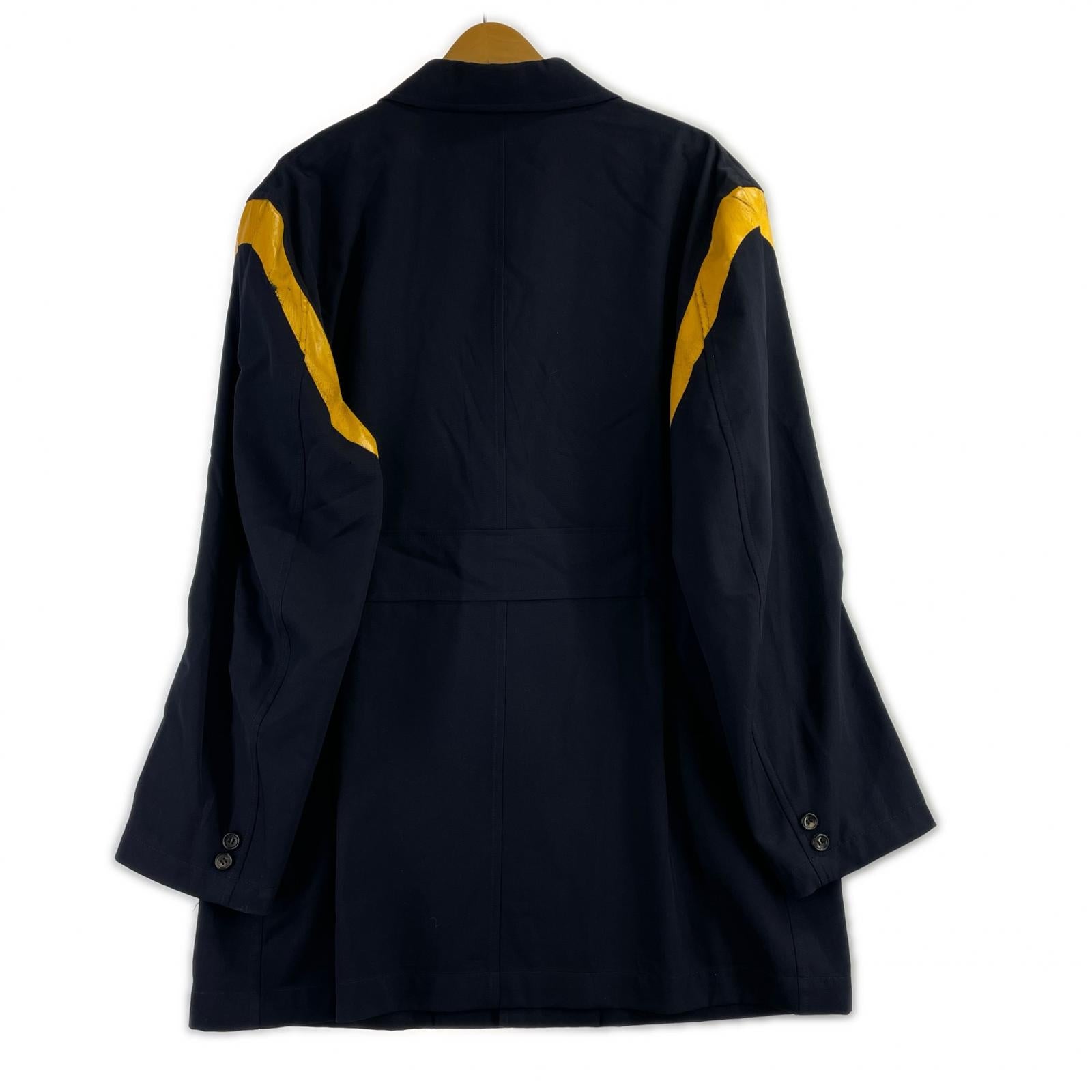 ジャケット COMME des GARCONS HOMME 90s ペンキデザイン ウールジャケット ネイビー M ネイビー