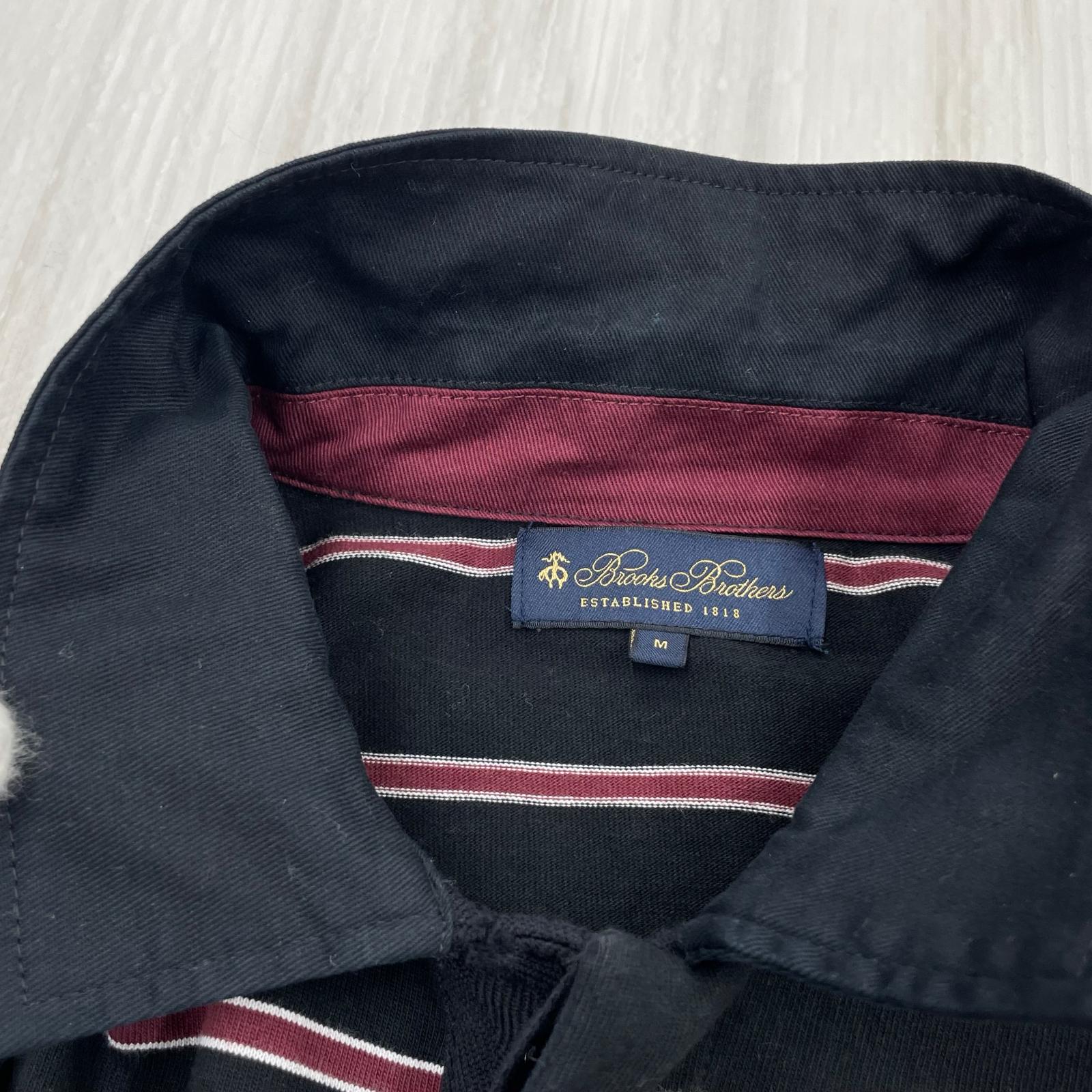 ポロシャツ Brooks Brothers BIOTOP別注 ラガーシャツ M 黒 M ブラック