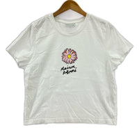 半袖Tシャツ フラワー 白 M ホワイト