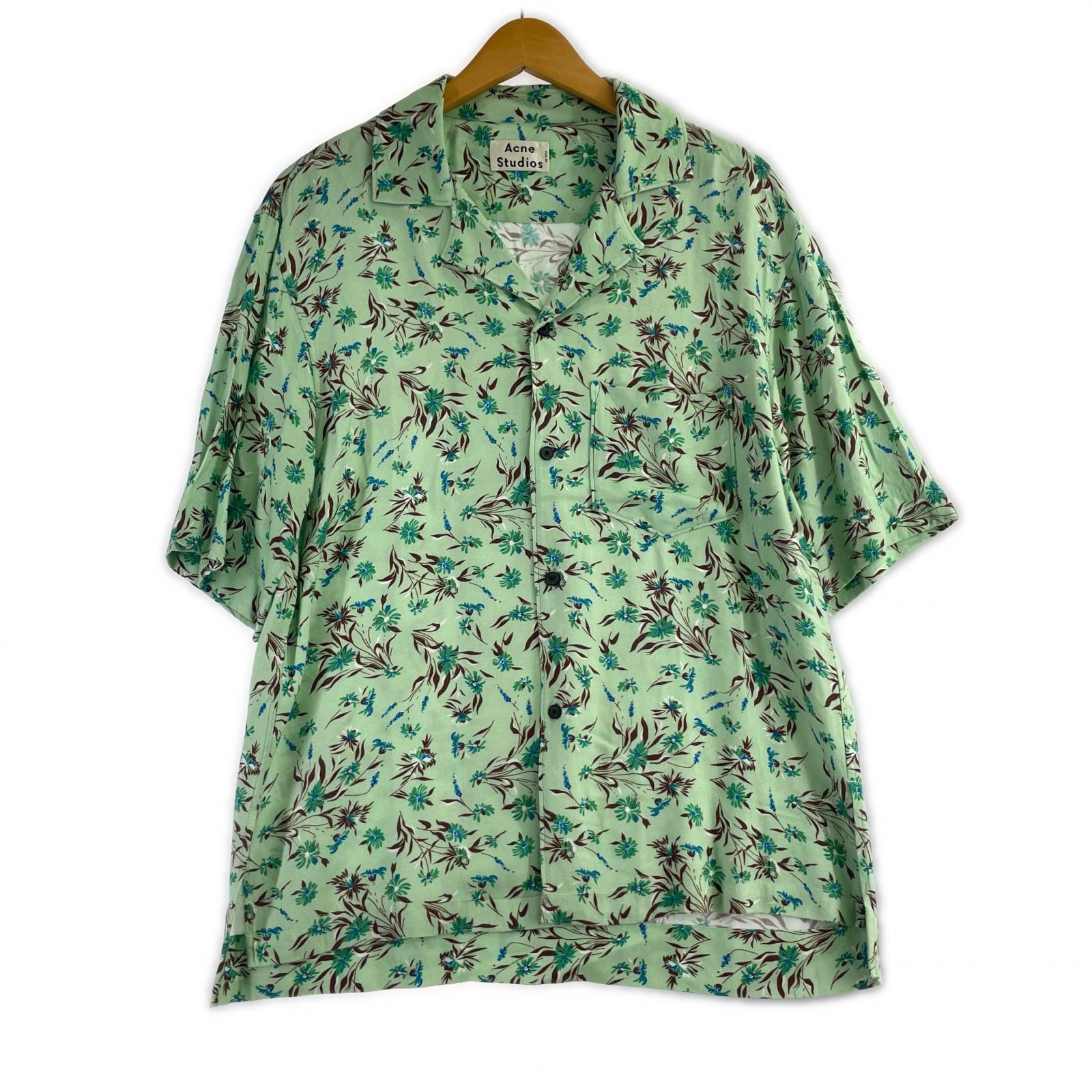 半袖シャツ Acne Studios 総柄レーヨンアロハシャツ 46 ミント 46