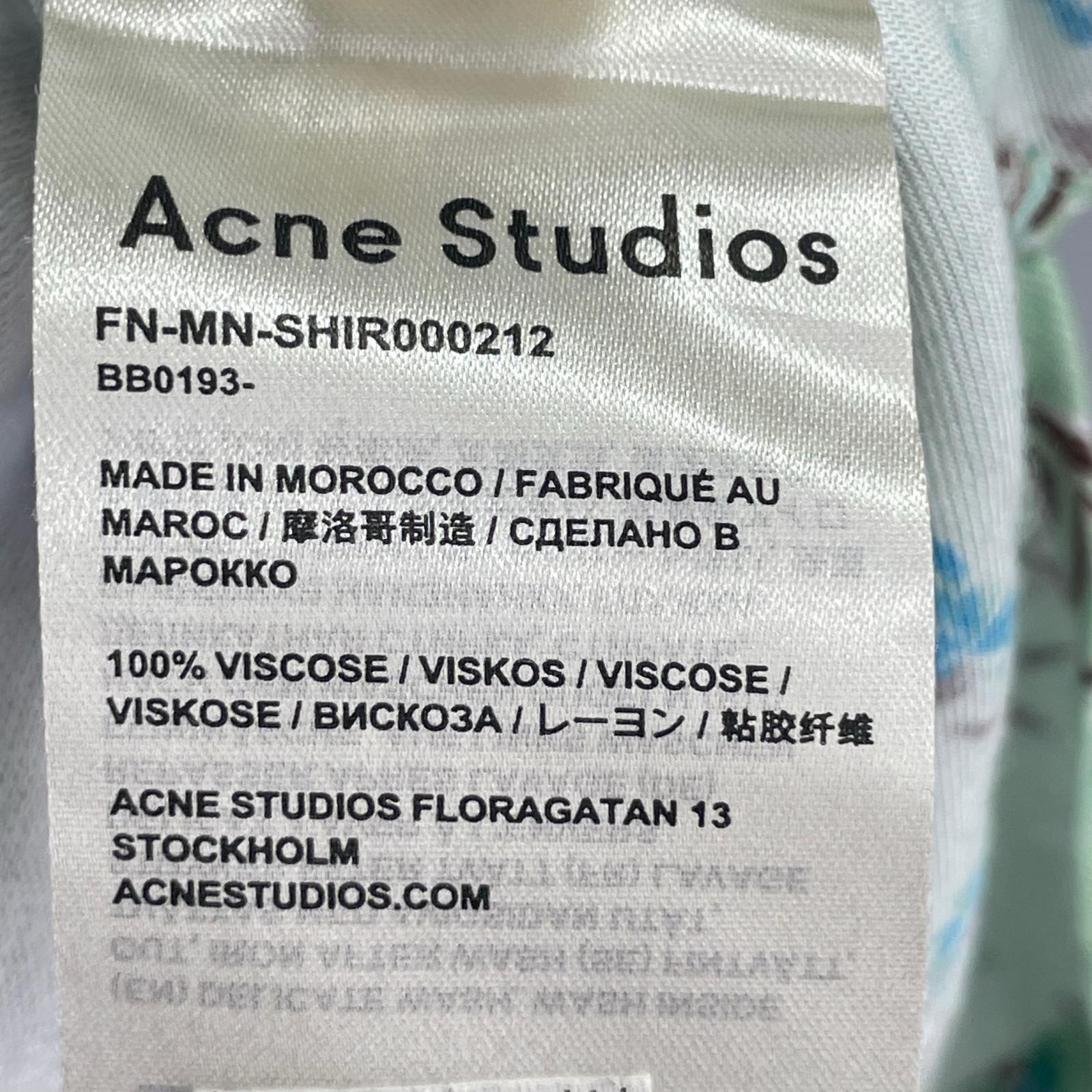 半袖シャツ Acne Studios 総柄レーヨンアロハシャツ 46 ミント 46