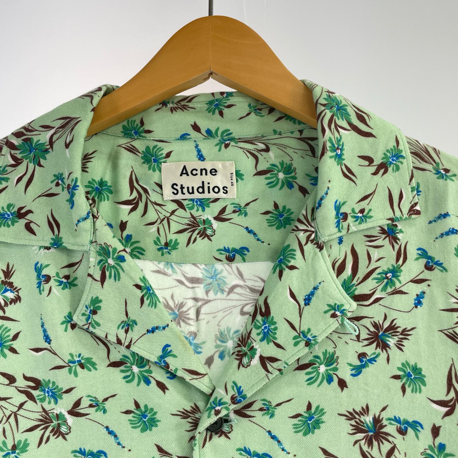 半袖シャツ Acne Studios 総柄レーヨンアロハシャツ 46 ミント 46