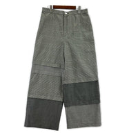 パンツ 25SS/千鳥/切替/ワイドパンツ/白黒 38 グレー