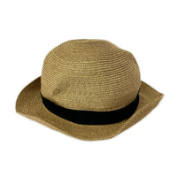 ハット mature ha. BOXED HAT 麦わら帽子 ブラウン